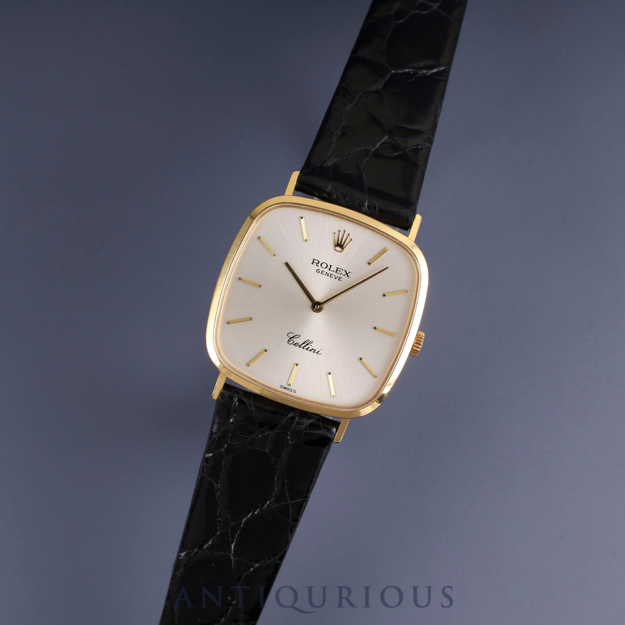 Rolex Cellini 4114/8 Manual Winding Caliber 1602 18K Leather Strap with Genuine GP Buckle Silver Dial K Serial (2001) Overhauled