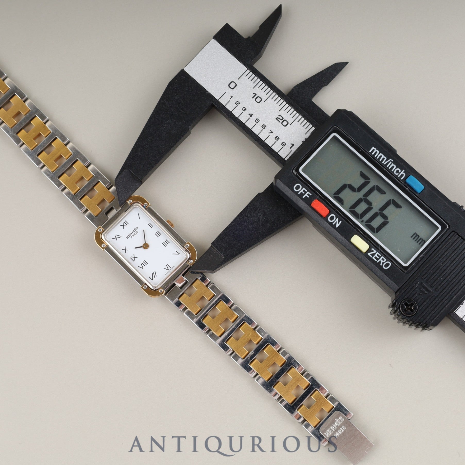 Hermès Cloajour 75.03 Quartz Cal.976 001 SS/GP SS/GP White Dial Overhauled