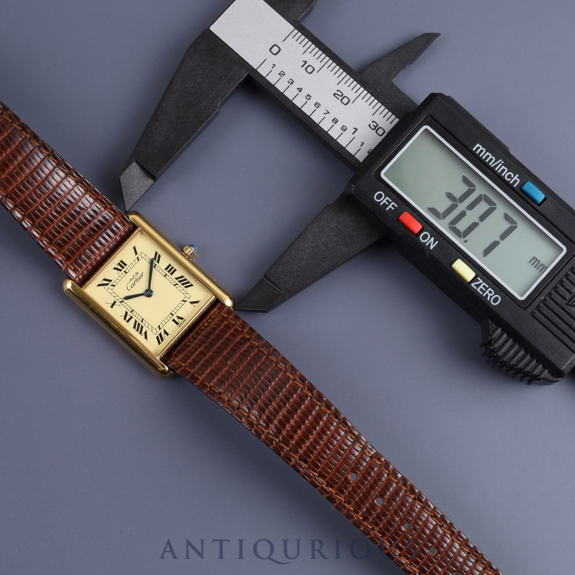 Cartier Must Tank LM 6 81006 Quartz SV925 Genuine leather strap Genuine buckle (GP) Ivory Roman dial Overhauled
