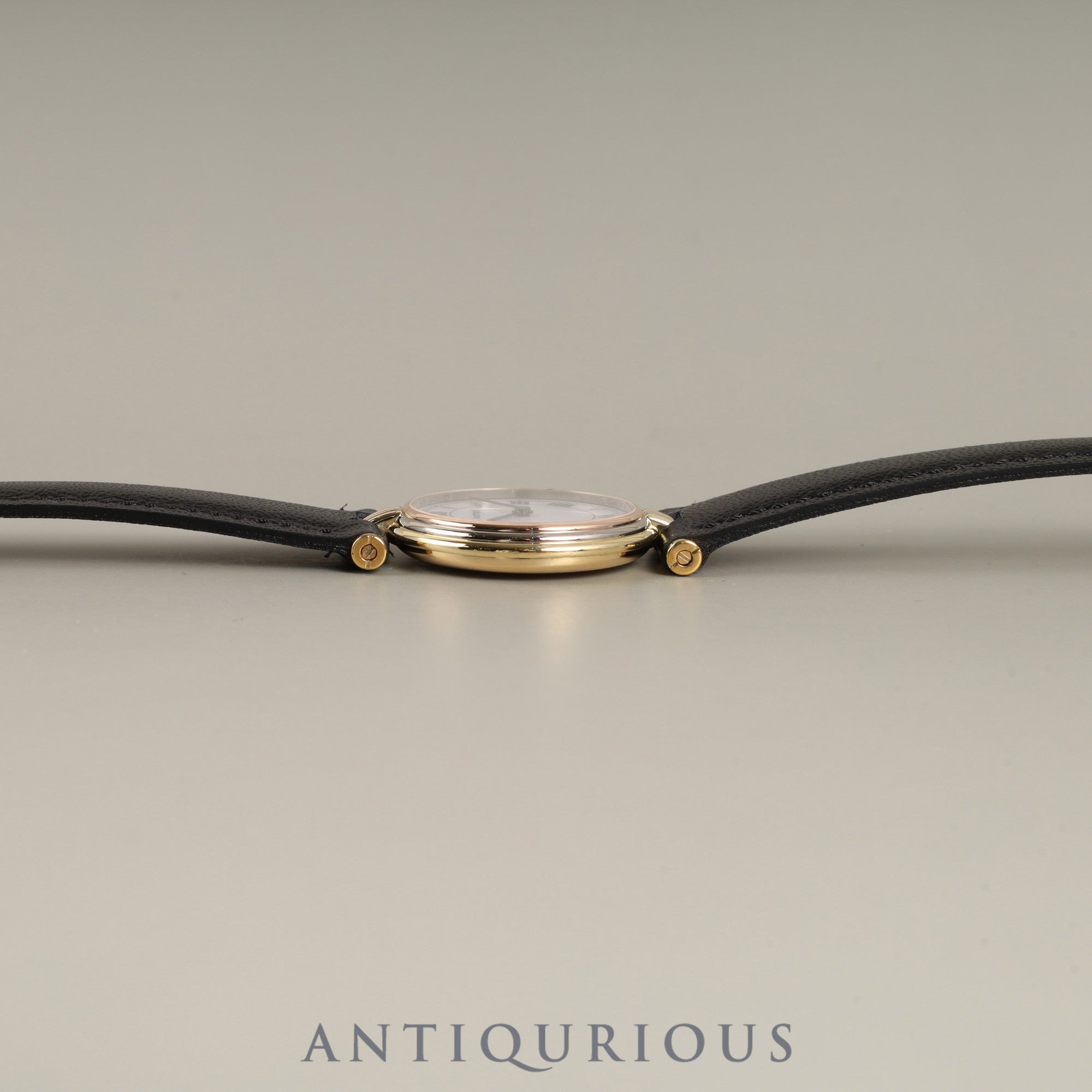 Cartier Vendôme VLC SM Trinity 81004 Quartz 750 Leather Watch with Genuine GP Buckle, White Roman Dial, Completely Serviced at a Cartier Boutique