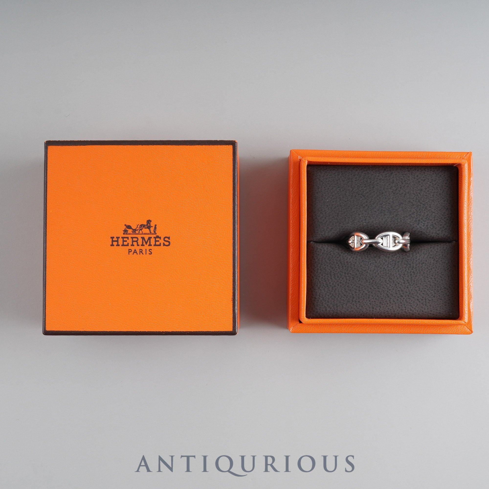 Hermes Ring Chaine d'Ancre Ancienne SV925 #55 Box 23 Years