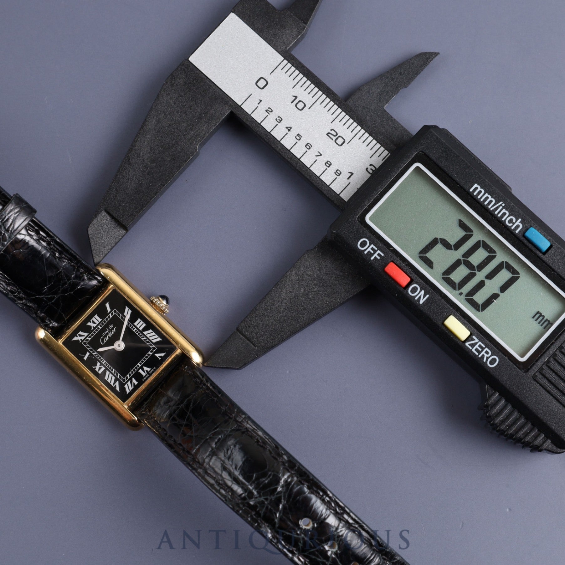 カルティエ マストタンク SM 手巻き Cal.78-1 SV925 純正革ベルト 純正尾錠(GP)ブラックローマン文字盤 オーバーホール済み