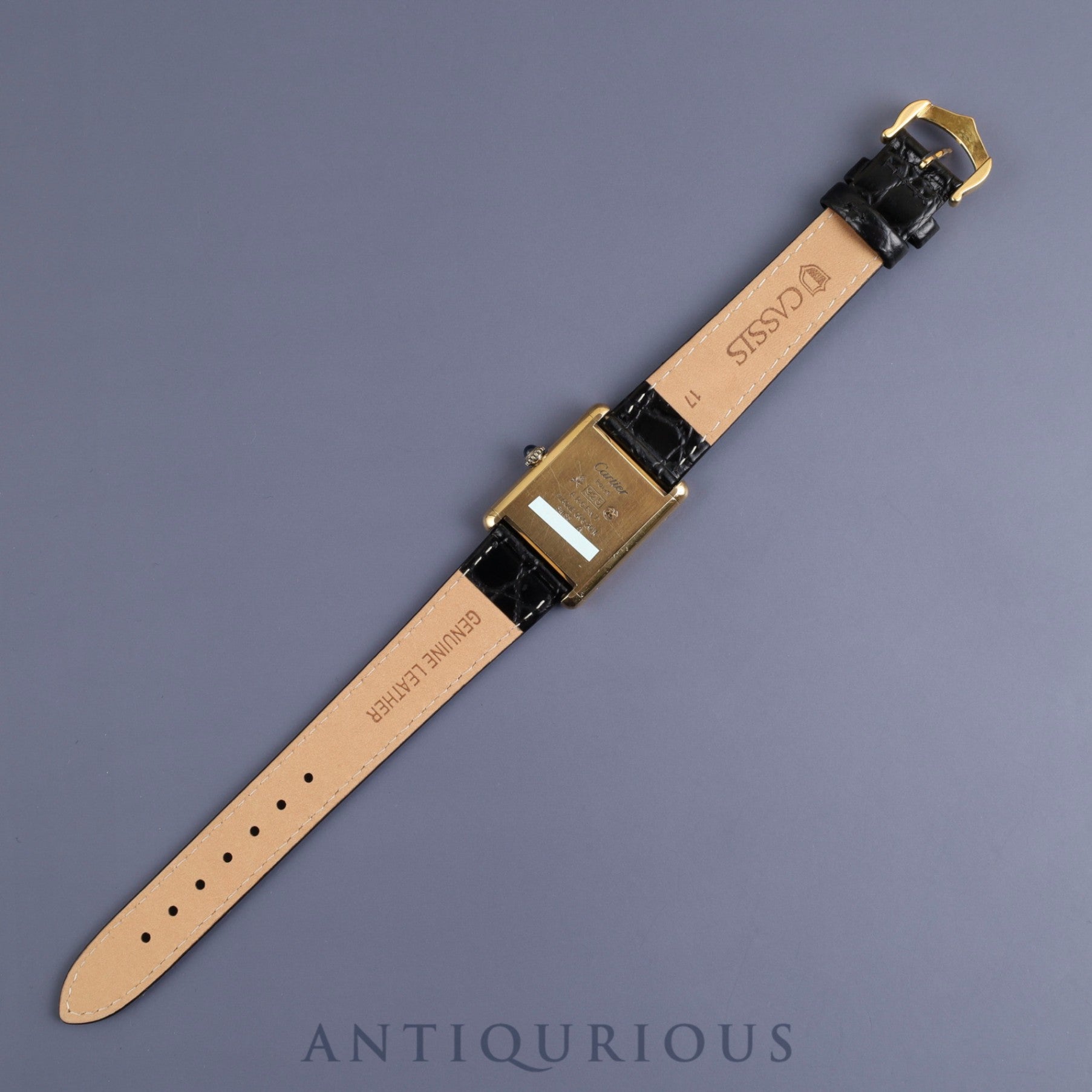 Cartier Must Tank LM Manual winding Cal.78-1 SV925 Leather Genuine buckle (GP) Lapis lazuli dial Overhauled