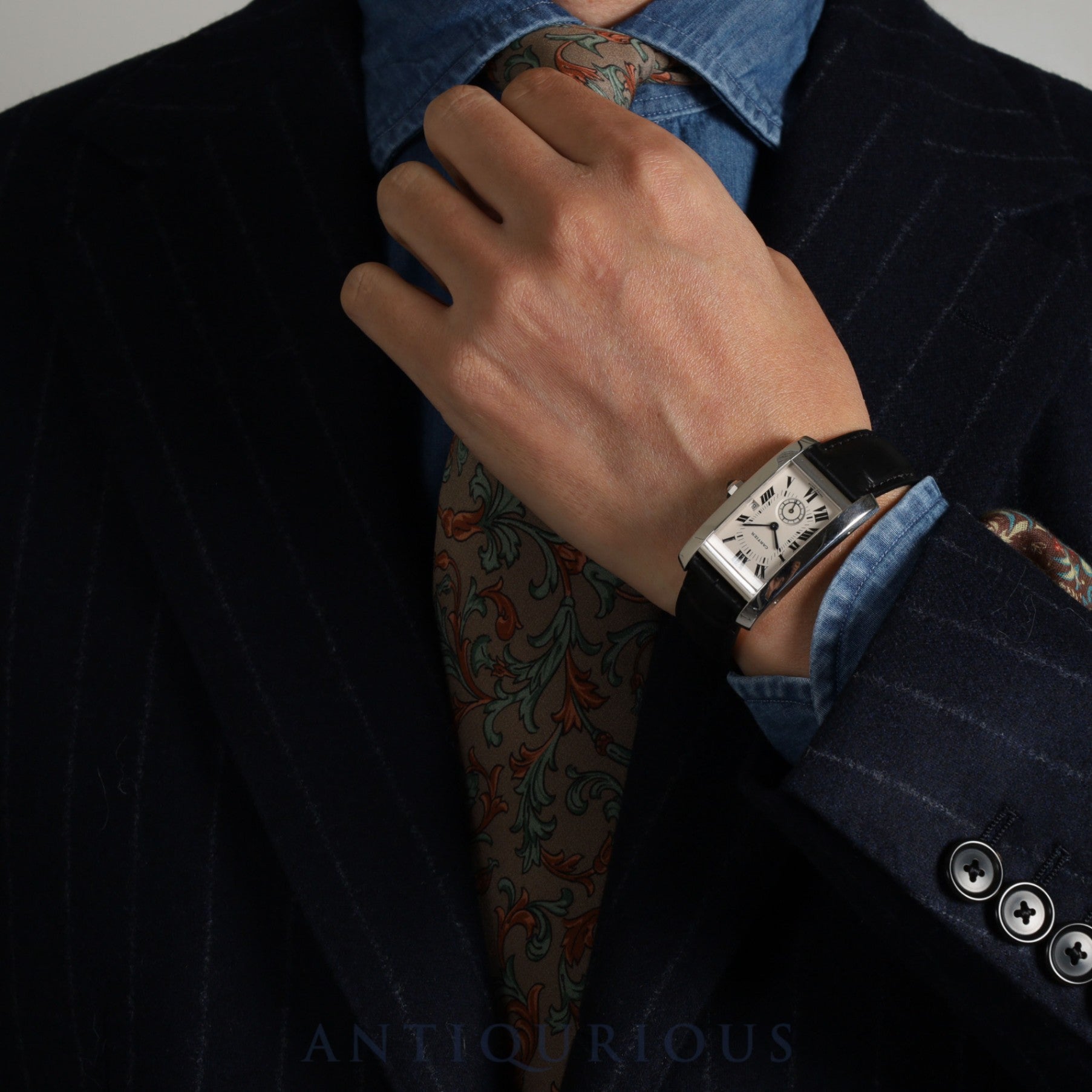 カルティエ タンクアメリカン MM W2600751 / 3012905 クォーツ Cal.012 750 革 純正Dバックル(750)ホワイトローマン文字盤 オーバーホール済み