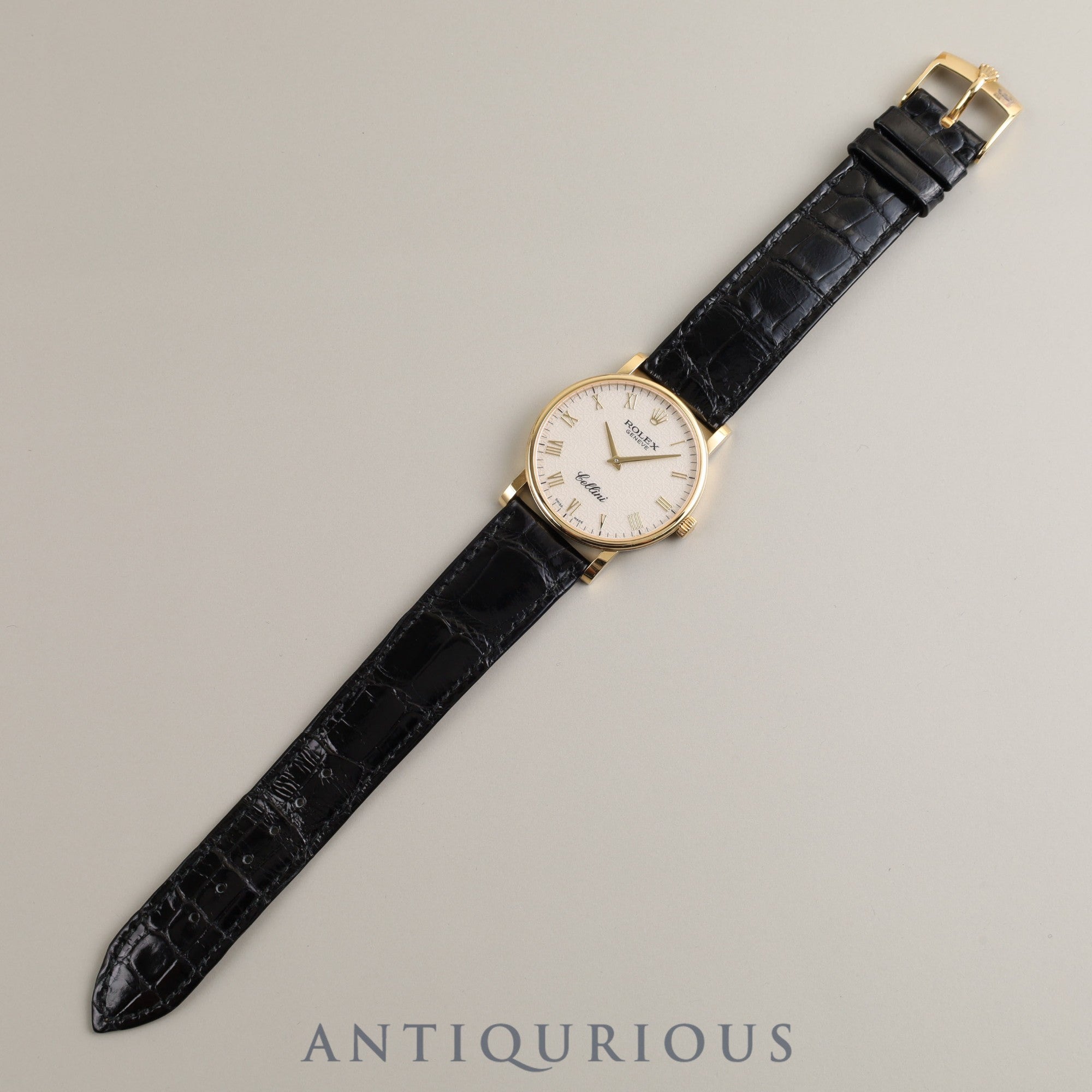 ロレックス チェリーニ 5115/8 手巻き Cal.1602 750YG 純正革ベルト 純正尾錠(750)アイボリー彫コンピューターローマ文字盤 箱 保証書(2015年)