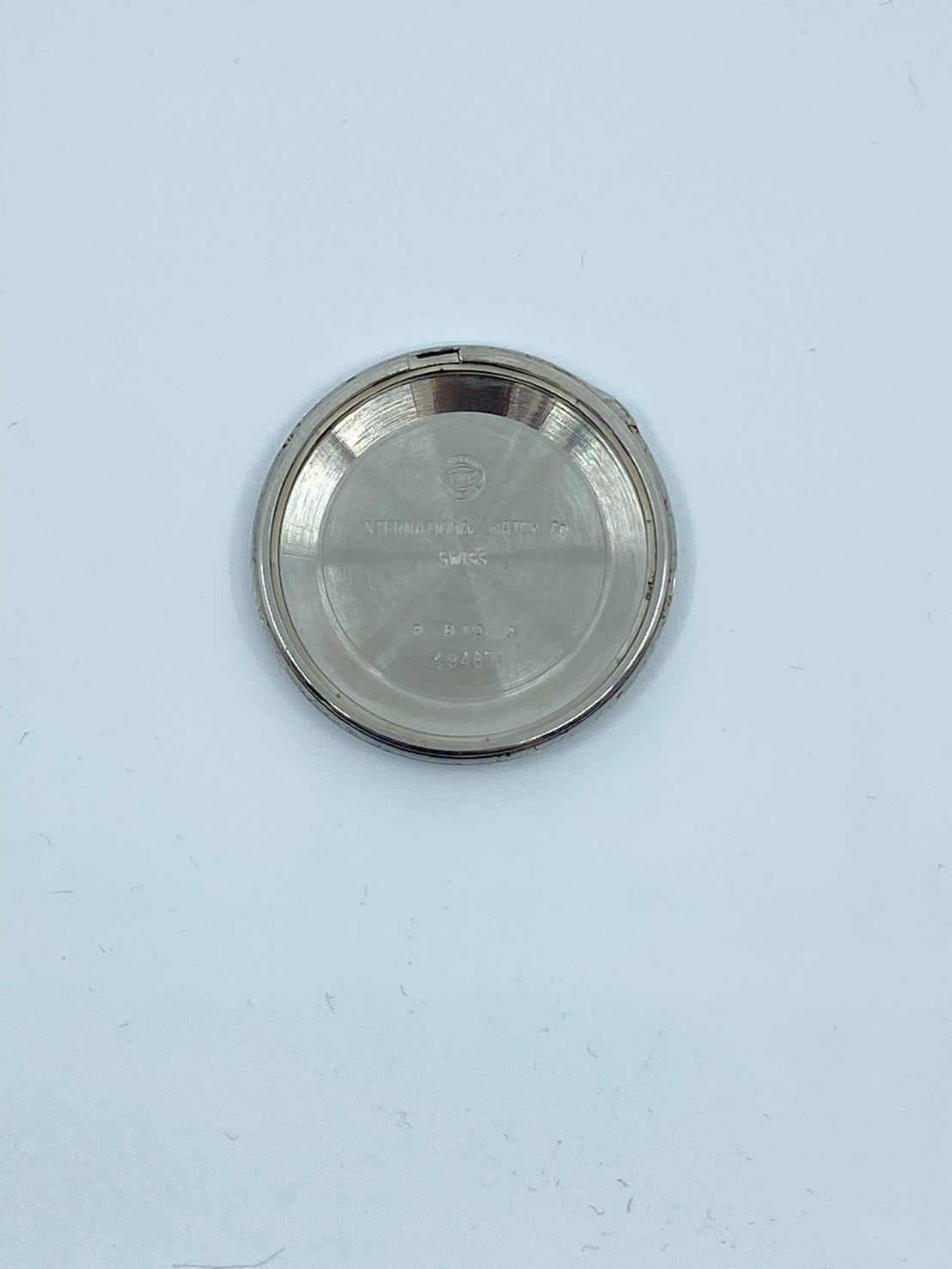 IWC Old Inter Round Automatic Caliber C.854B Stainless Steel Movement with Leather Strap, Aftermarket Buckle (SS), Silver Dial, Overhauled