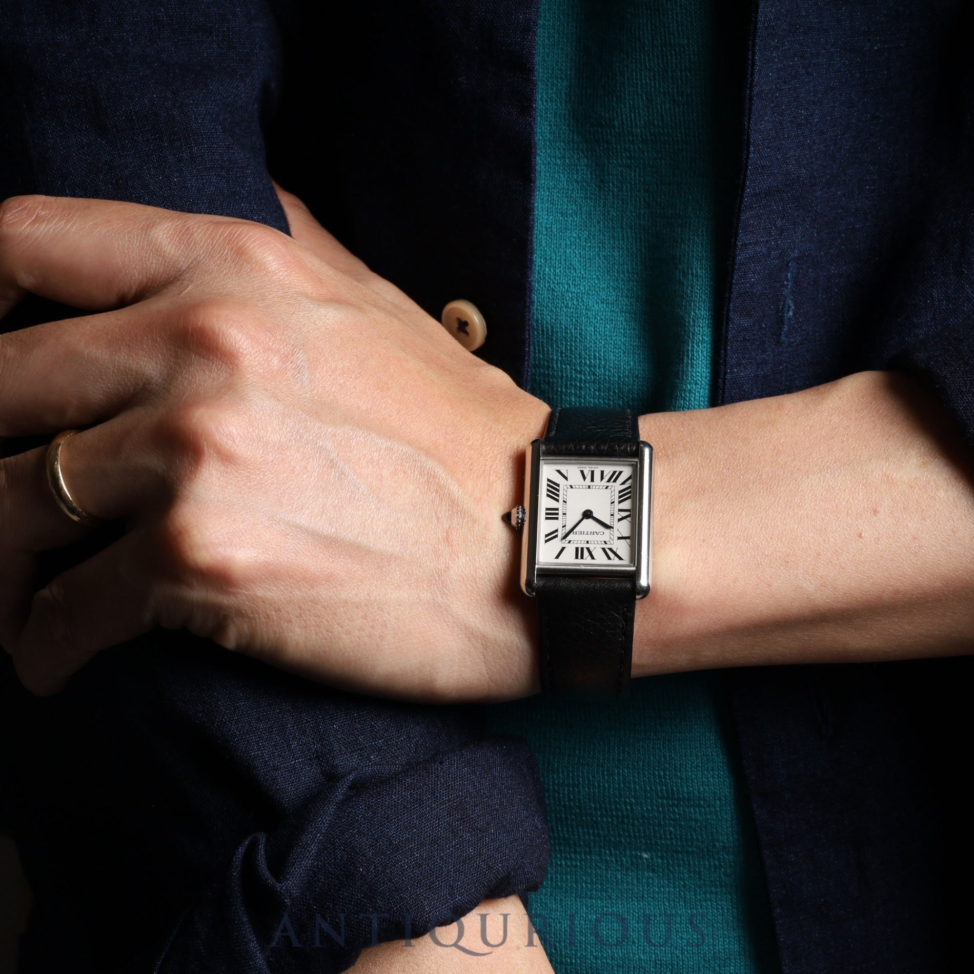 カルティエ タンクマスト LM QZ WSTA0041 / 4323 SS 革 純正尾錠(SS)シルバー文字盤 箱 保証書(2021年)