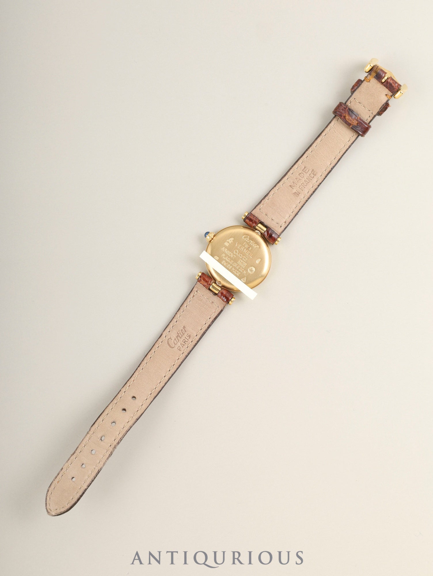 カルティエ マスト ヴァンドーム VLC SM 590004 クォーツ Cal.90 SV925 純正革ベルト 純正尾錠(GP)アイボリーローマン文字盤 箱 冊子 保証書(1994年)オーバーホール済み