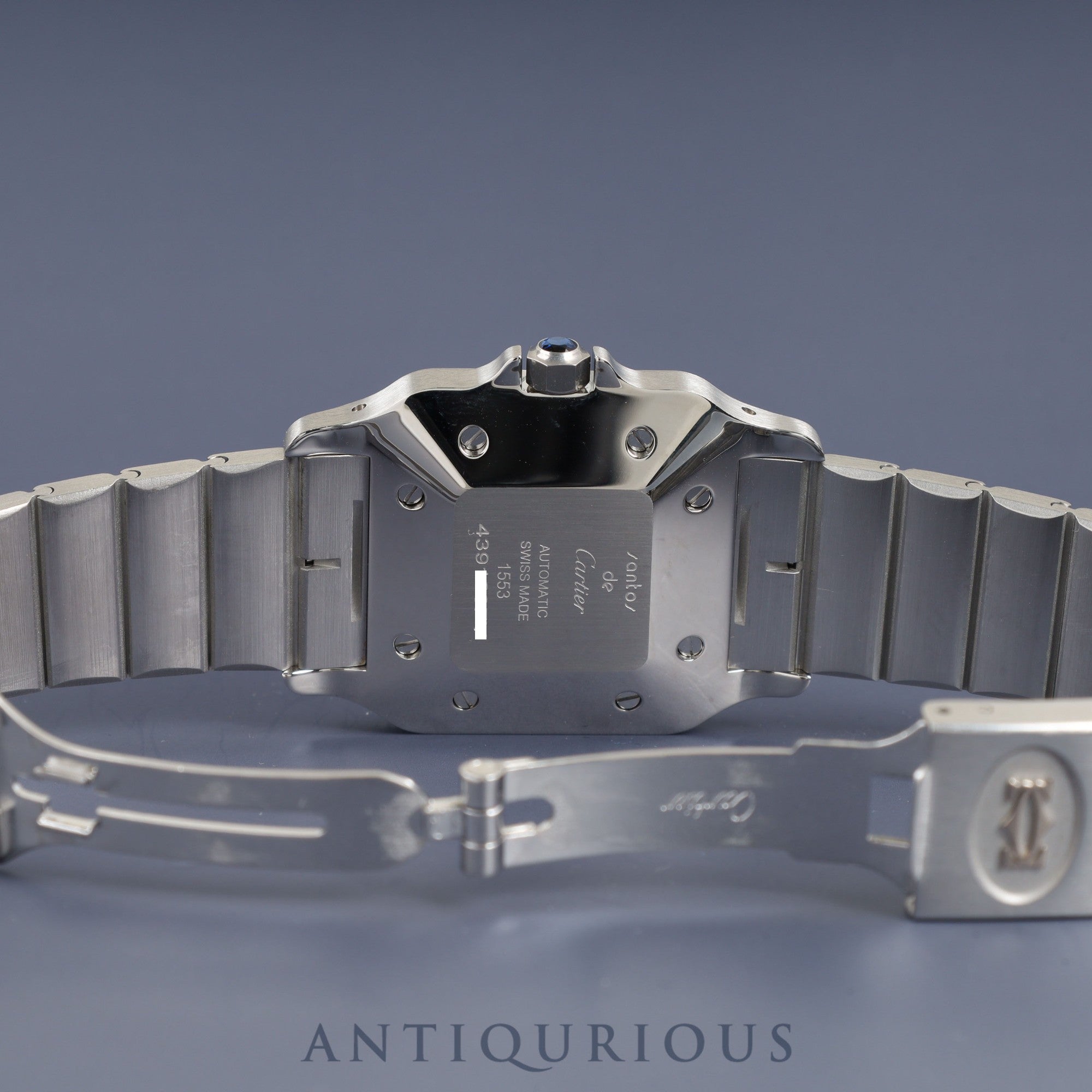 カルティエ サントス ガルベ LM 81036188 / 1553 自動巻き SS SS ホワイトローマン文字盤 カルティエブティックにてコンプリートサービス・ミドルケース交換済み