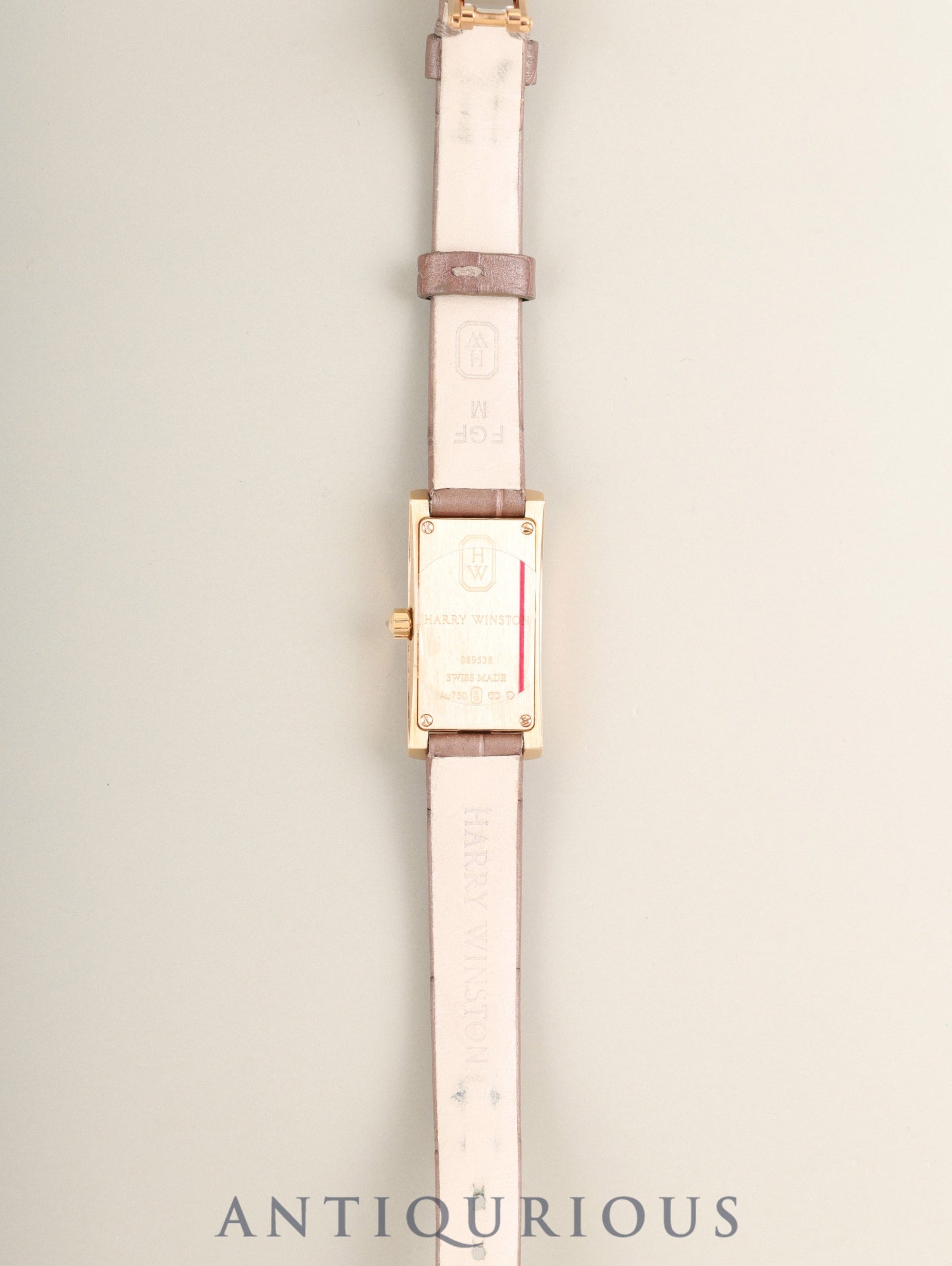 Harry Winston Avenue Avenue C Mini Moonphase AVCQMP16RR001 Quartz Cal.HW5101 (ETA280.002) 750PG Genuine Leather Strap Genuine Buckle (750PG) Mother-of-pearl Dial Diamond Bezel Overhauled
