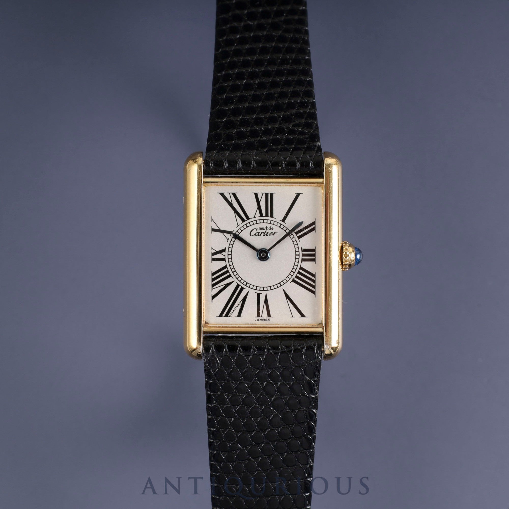 カルティエ マストタンク LM W1005654 / 590005 クォーツ Cal.690 SV925 革 純正尾錠(GP)オパラン文字盤 オーバーホール済み