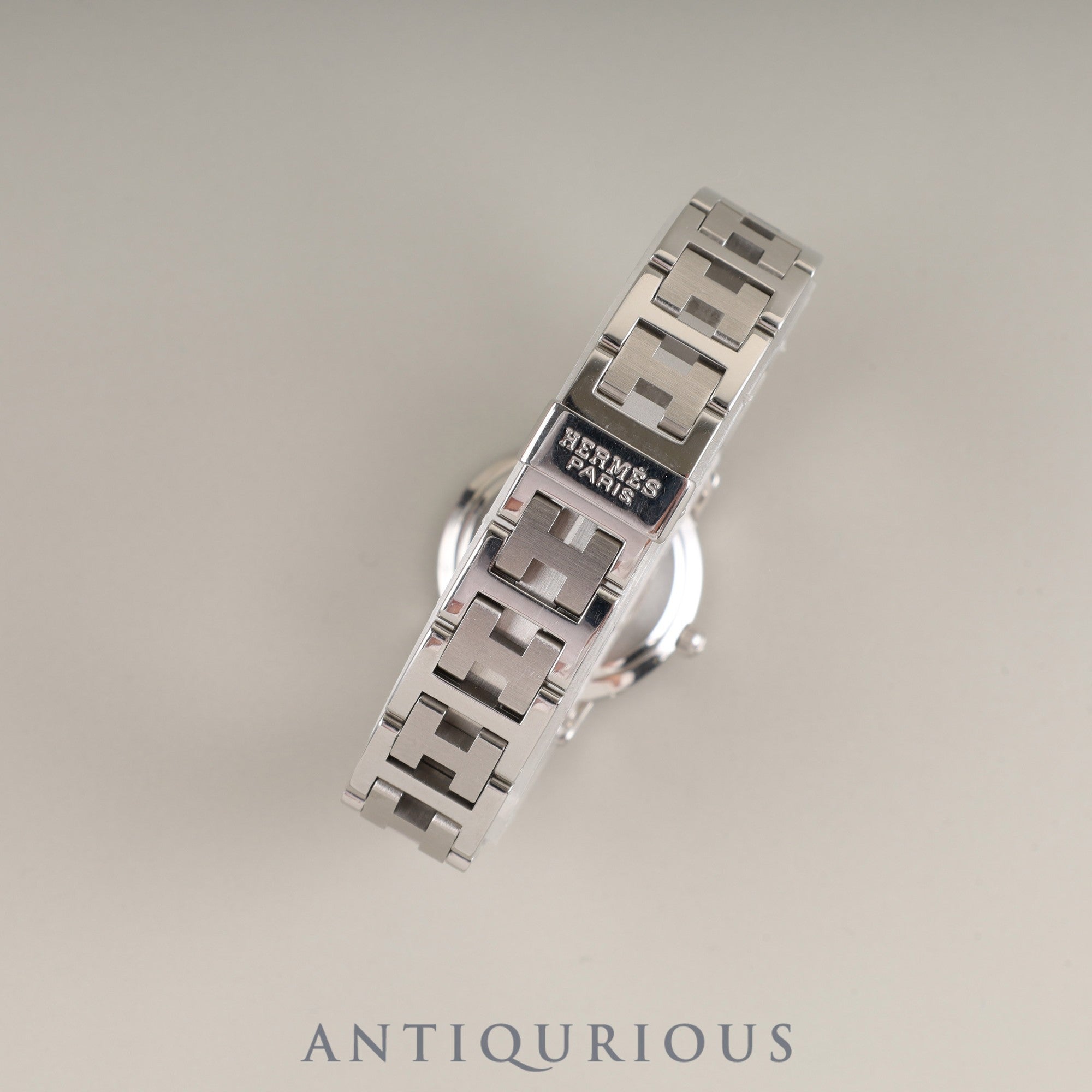 エルメス クリッパー CL4.210 クォーツ SS SS ブルーアラビア文字盤 箱 保証書(2002年)オーバーホール済み