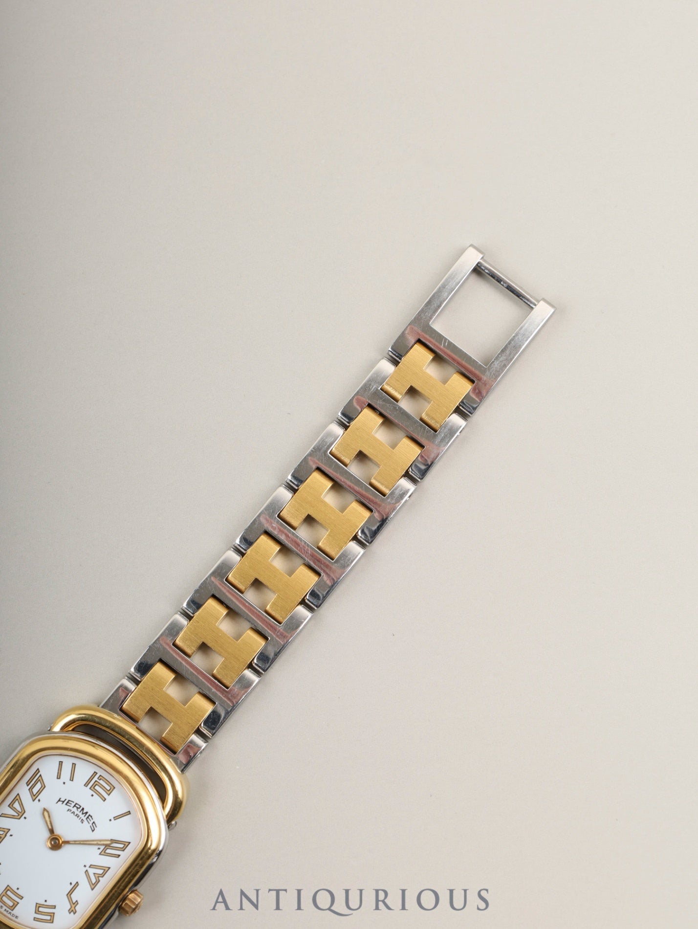 エルメス ラリー クォーツ 77.03 Cal.976.001 SS/GP SS/GP ホワイト文字盤 ケース オーバーホール済み