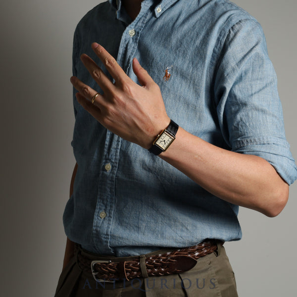 Cartier Must Tank LM QZ 590005 Cal.690 SV925 Leather Genuine Buckle (GP) Vertical Roman Dial Overhauled