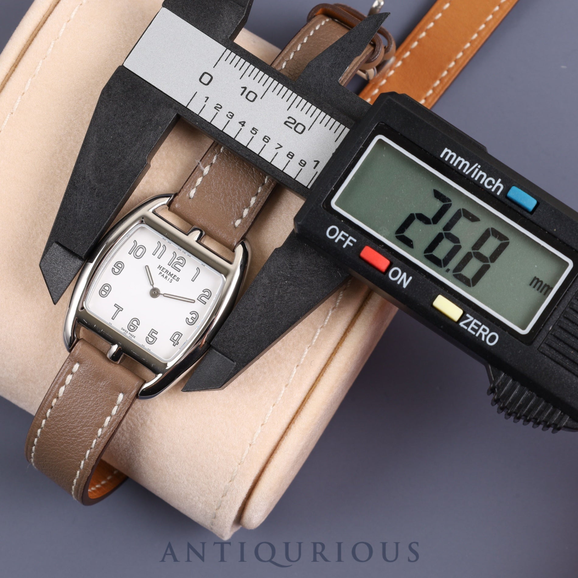 Hermes Cape Cod Tonneau CT1.210 Quartz Cal.- SS Leather White Dial Box Warranty (2017)