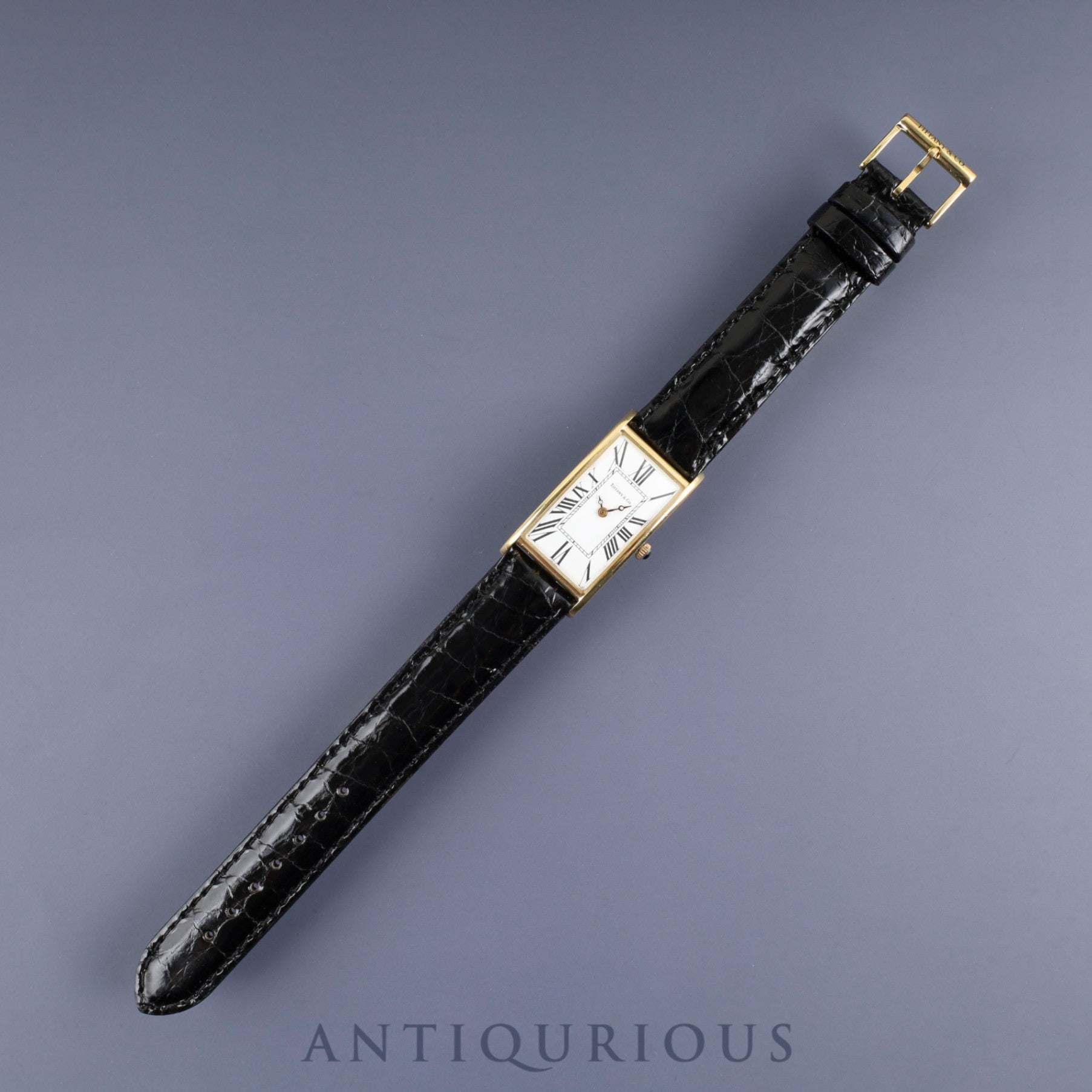 ティファニー クラシック カーブド タンク クォーツ Cal.7978.002 18K 革 純正尾錠(GP) ホワイト文字盤 オーバーホール済み