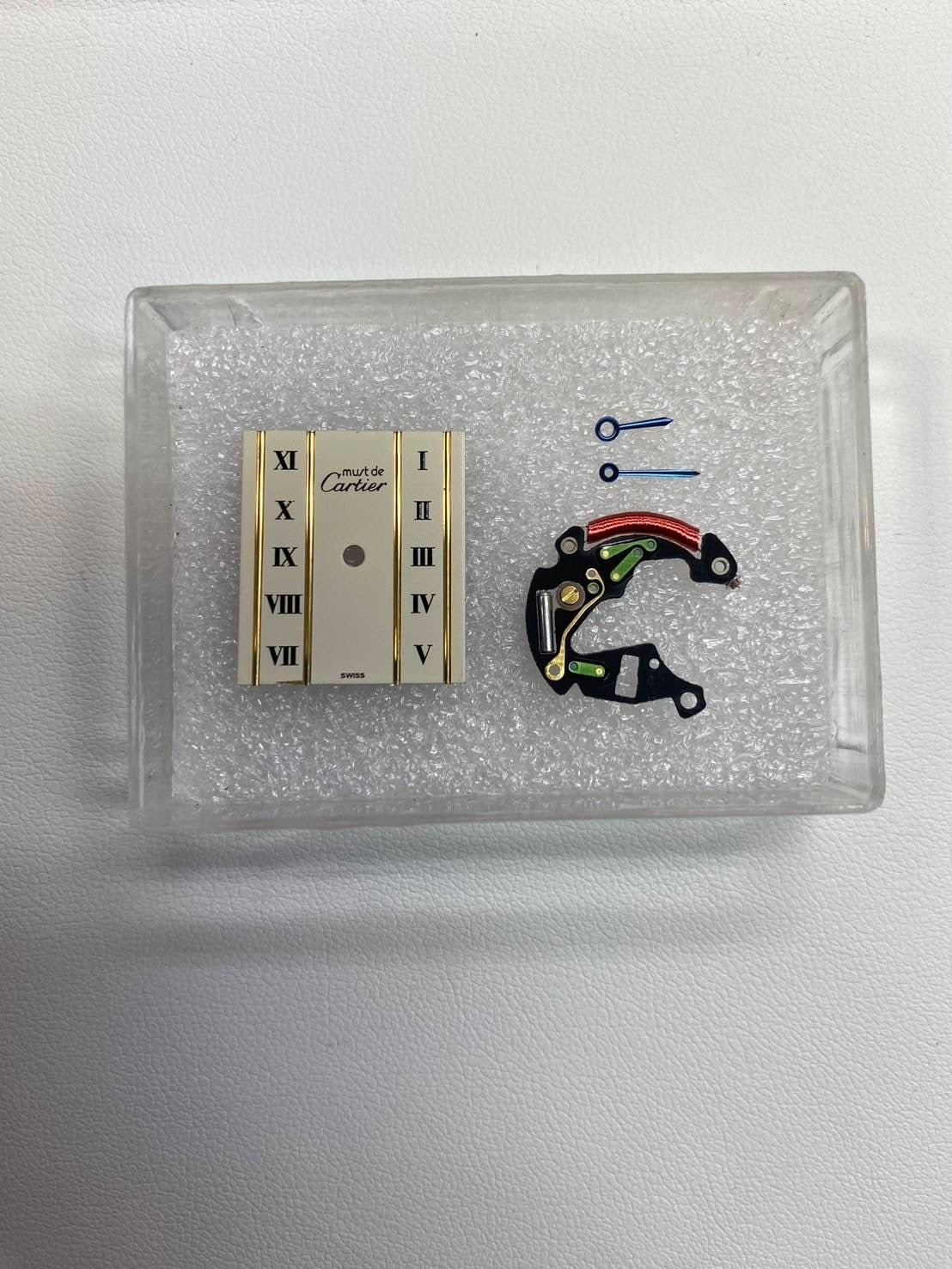 Cartier Must Tank LM 590005 Quartz Cal.90 SV925 Leather Genuine Buckle (GP) Straight Roman Dial Overhauled Newly Finished