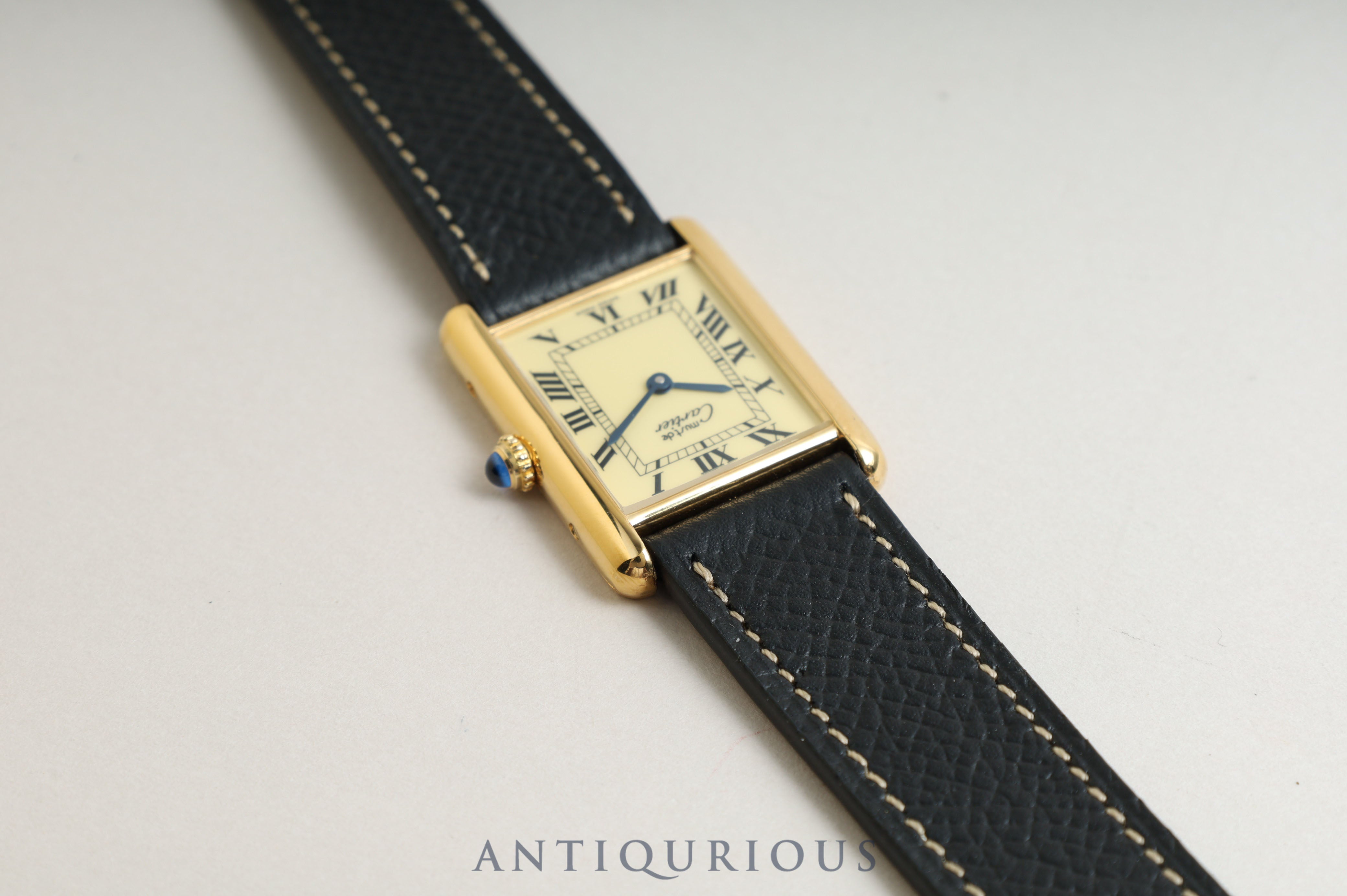 Cartier Must Tank LM QZ Ivory Roman Dial 590005 New Finish Complete Service Completed