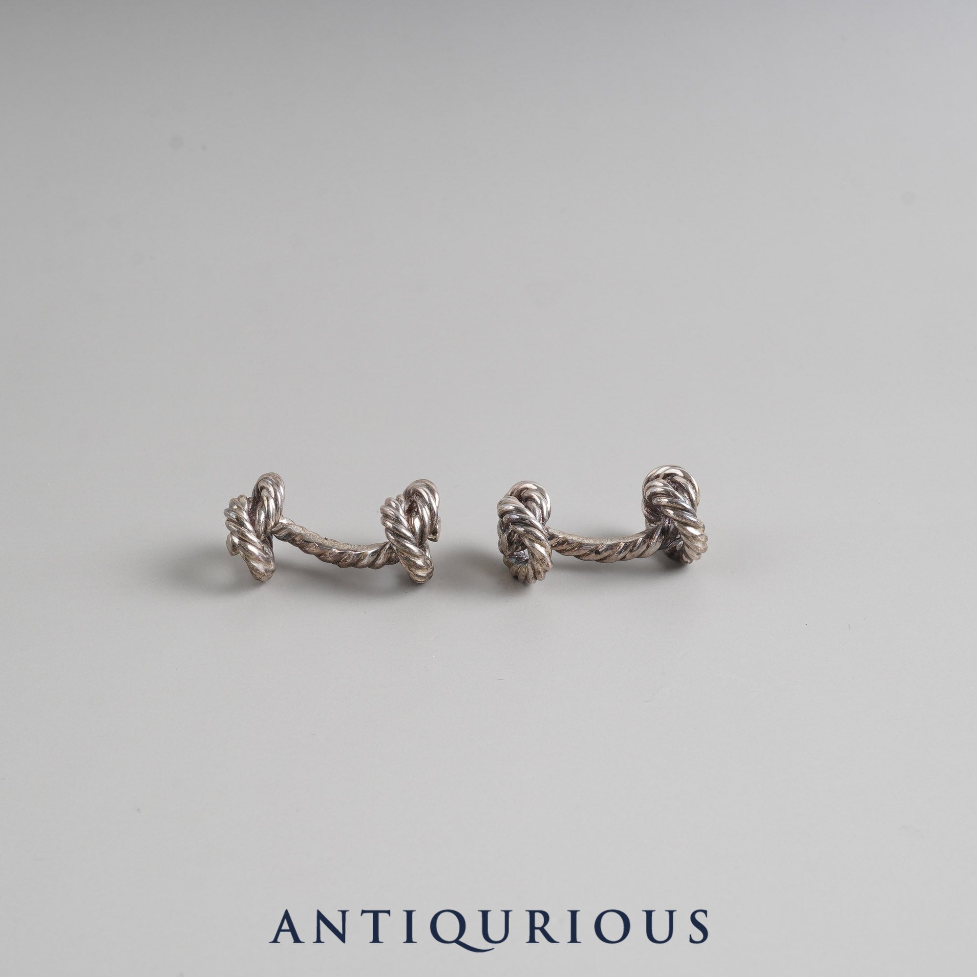 Hermes Cufflinks Rope Motif SV925 Vintage