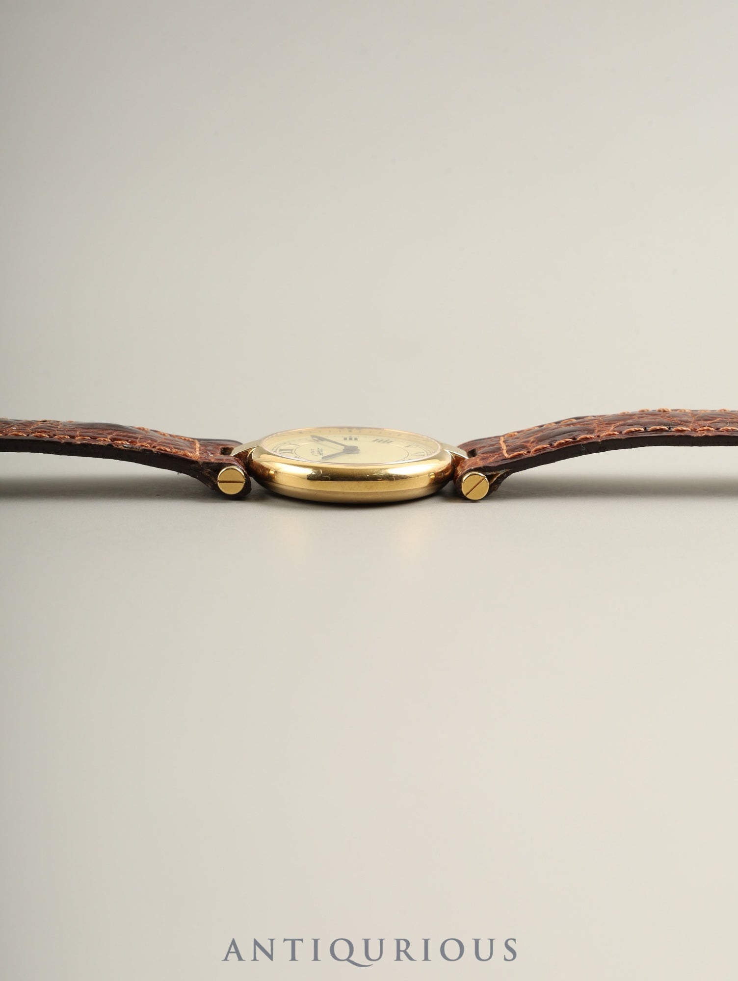 カルティエ マスト ヴァンドーム VLC SM 590004 クォーツ Cal.90 SV925 純正革ベルト 純正尾錠(GP)アイボリーローマン文字盤 箱 冊子 保証書(1994年)オーバーホール済み