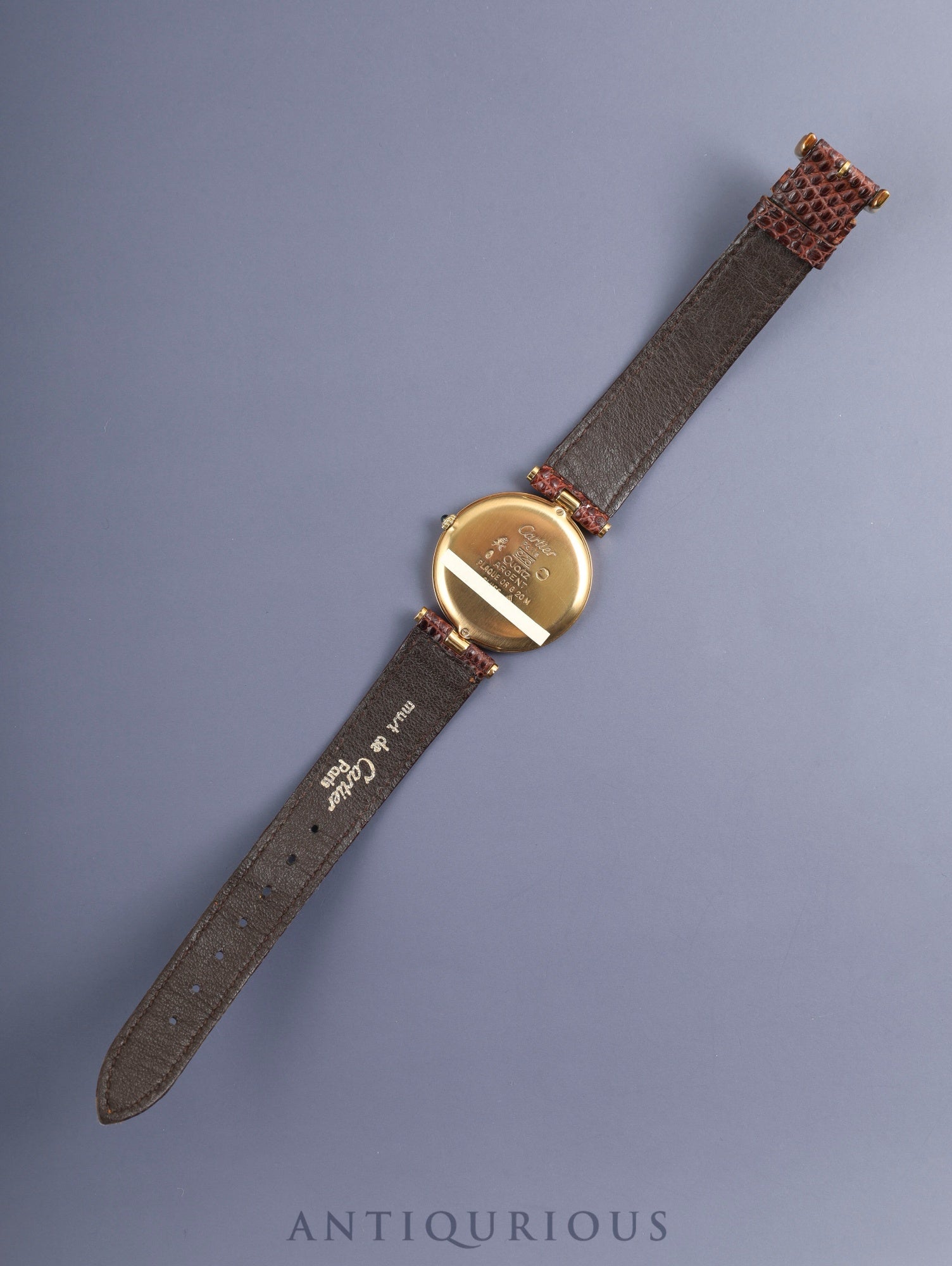 カルティエ マスト ヴァンドーム VLC LM 17 クォーツ Cal.81 SV925 純正革ベルト 純正尾錠(GP) ブラウンローマン文字盤 箱 保証書(1988年)オーバーホール済み