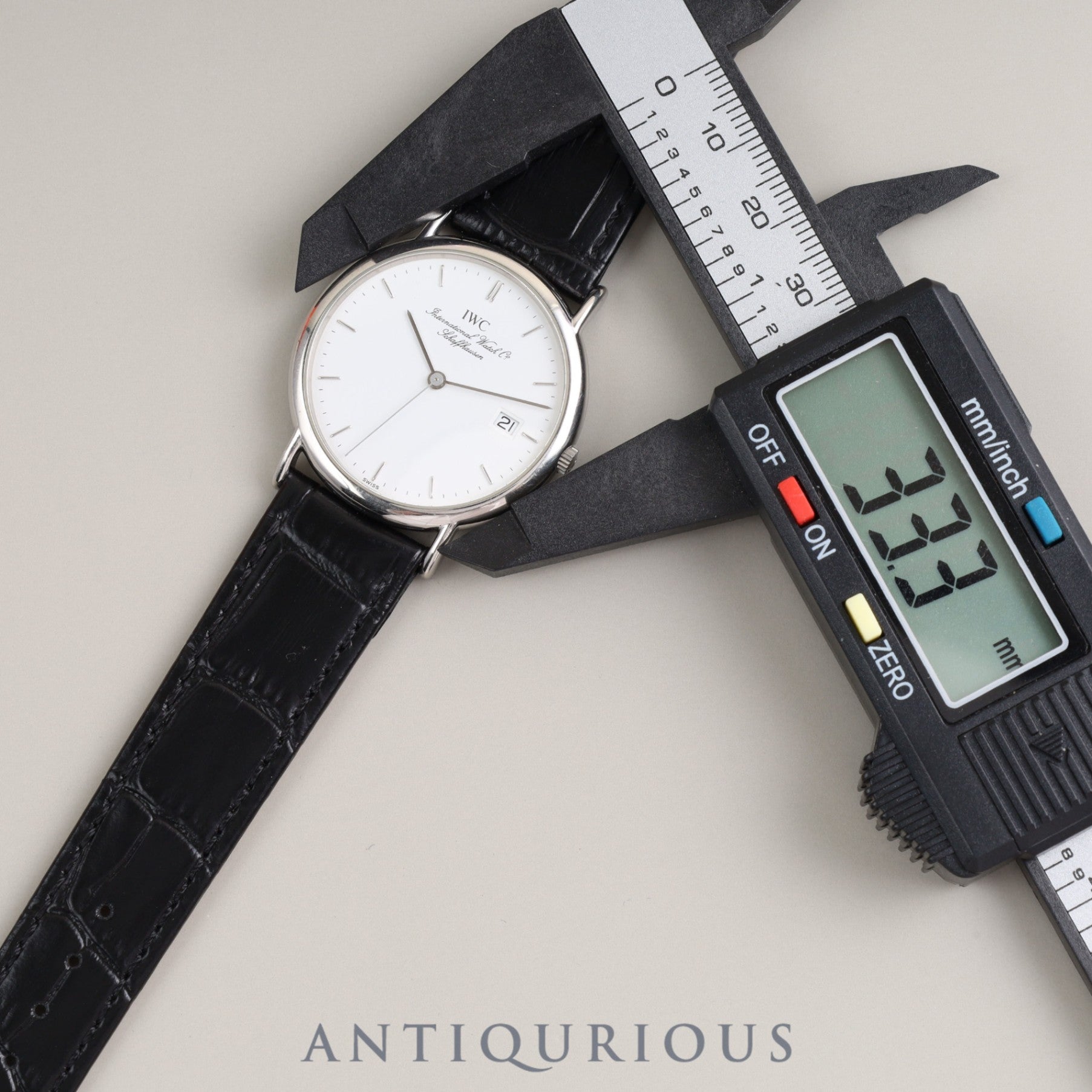 IWC Portofino IW333105 Quartz Cal.IW2210 SS Leather Genuine Buckle White Dial Overhauled IWC