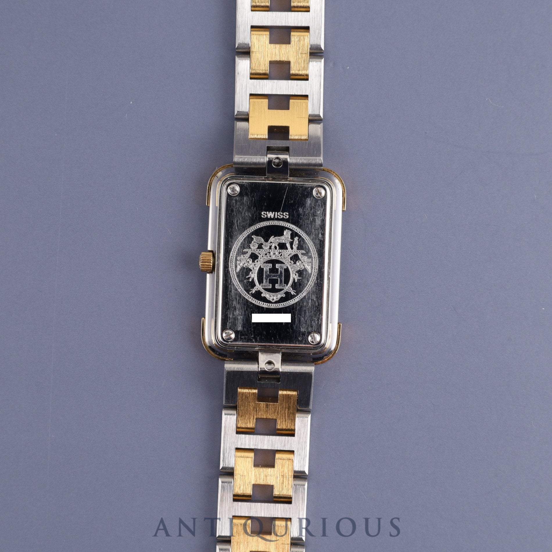Hermes Cloajour 75.03 Quartz Cal.976.001 SS/GP White Roman Dial Overhauled