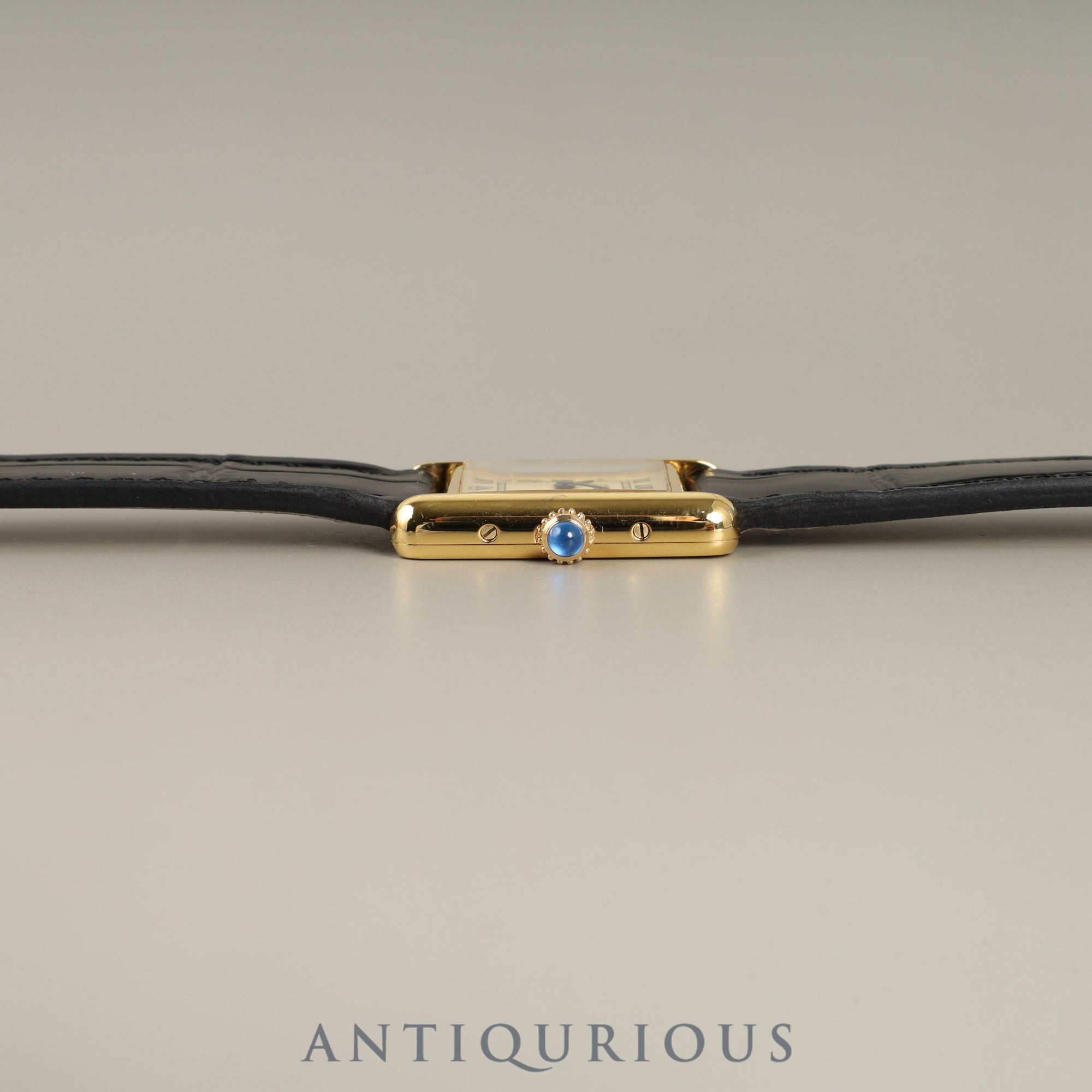 カルティエ マストタンク SM 5057001 クォーツ Cal.057 SV925 革 純正尾錠(GP) アイボリーローマン文字盤 オーバーホール済み