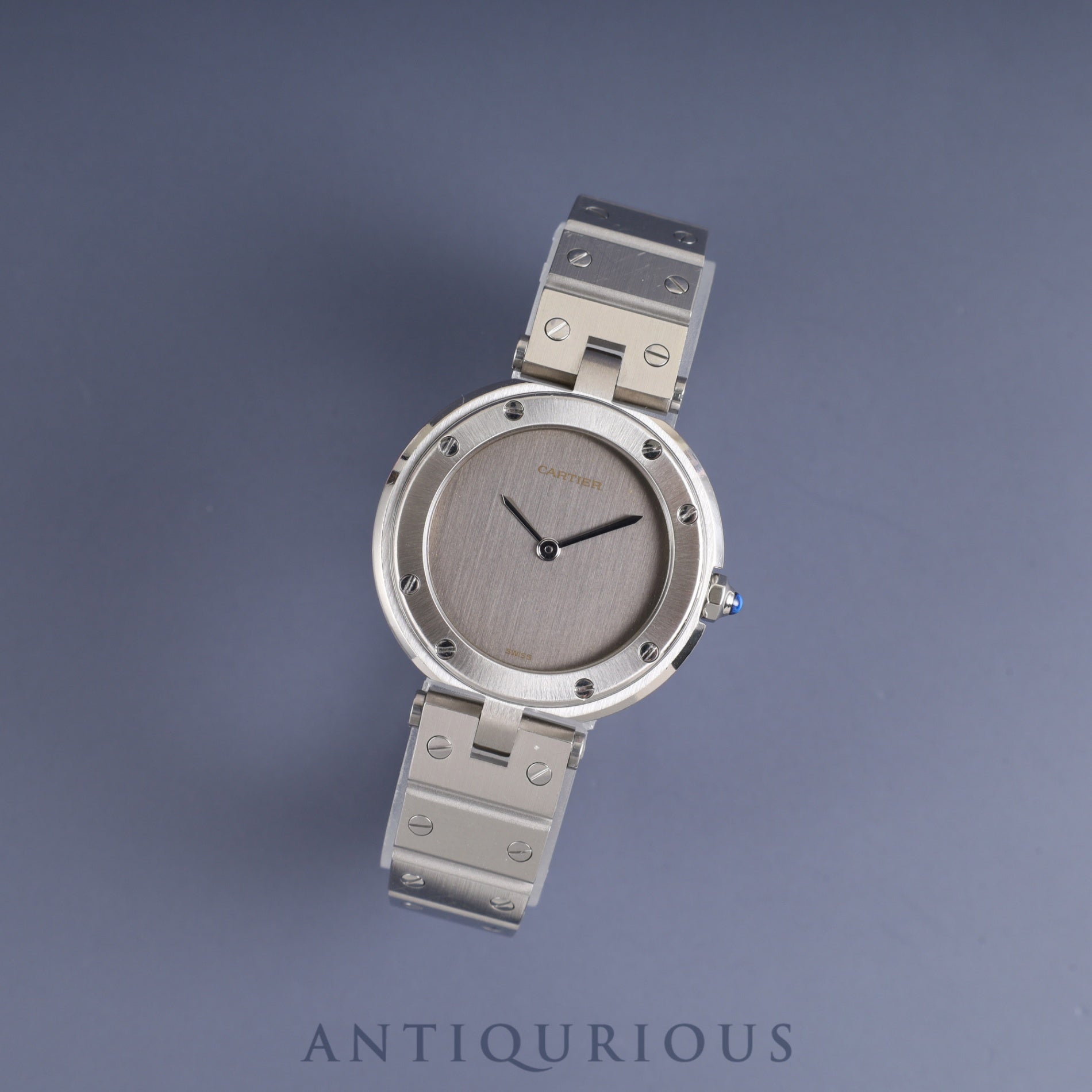 Cartier Santos Vendome SM 8192 Quartz SS SS Ghost (Gray) Dial Complete service (full maintenance) completed at Cartier boutique