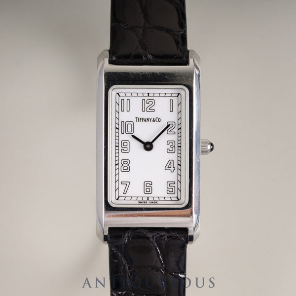 ティファニー クラシックスクエア レクタンギュラー クォーツ Cal.901.001 SS 革 純正尾錠(SS) ホワイトアラビア文字盤 オーバーホール済み