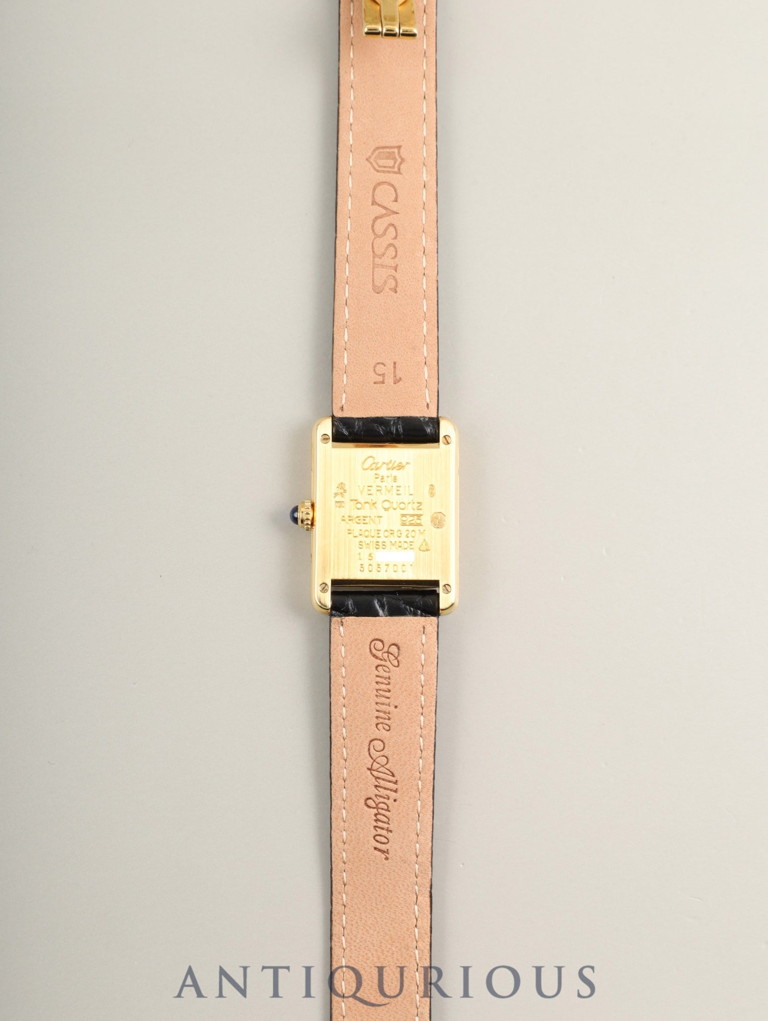 カルティエ マストタンク SM W1008354 / 5057001 クォーツ Cal.057 SV925 革 純正Dバックル(GP)飛びアラビア文字盤(SWISS表記)オーバーホール済み 新品仕上げ済み