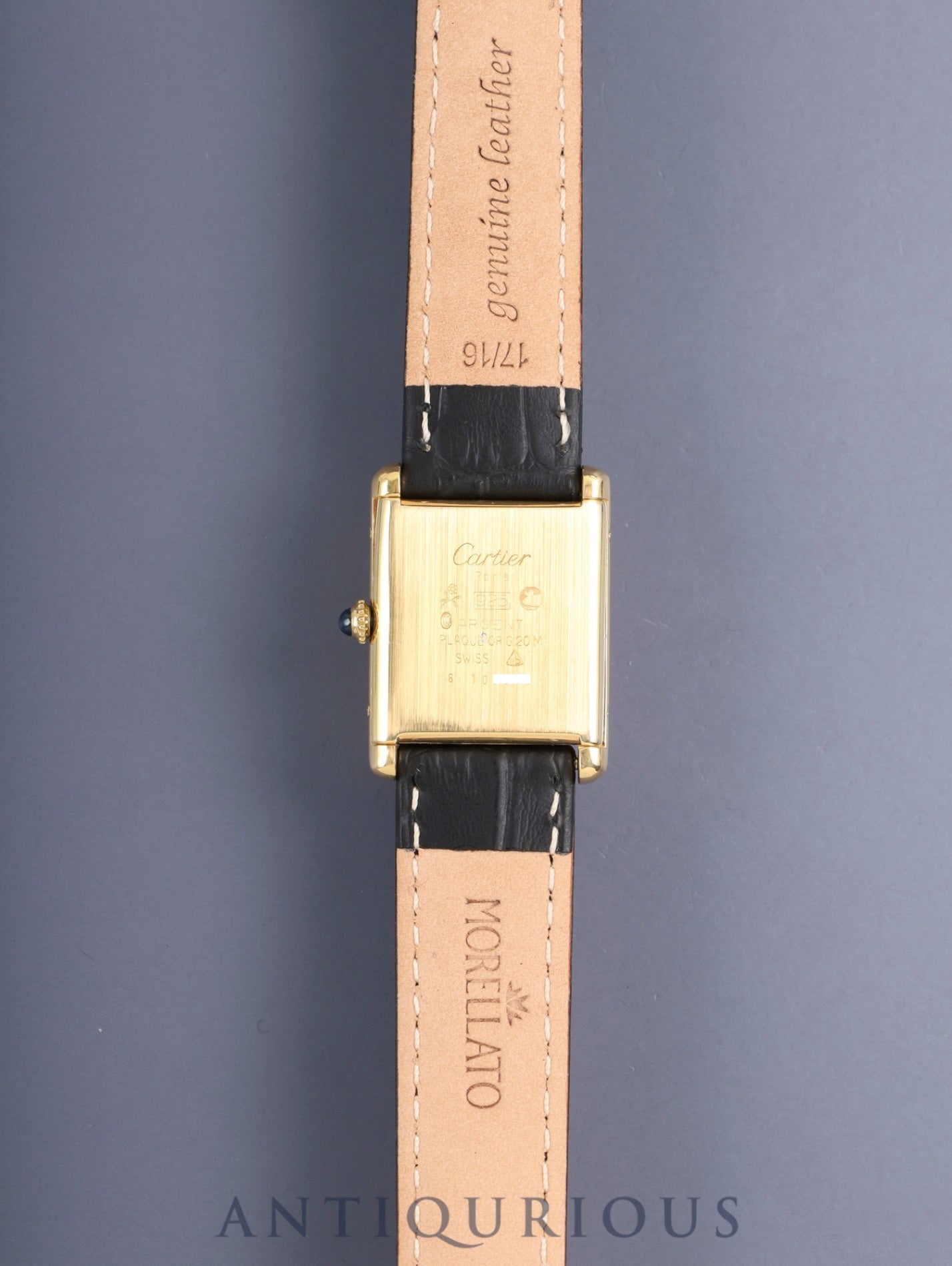 カルティエ マストタンク LM 手巻き Cal.78-1 SV925 革 純正ピンバックル(GP)アイボリーローマン文字盤(SWISS表記)オーバーホール済み 新品仕上げ済み