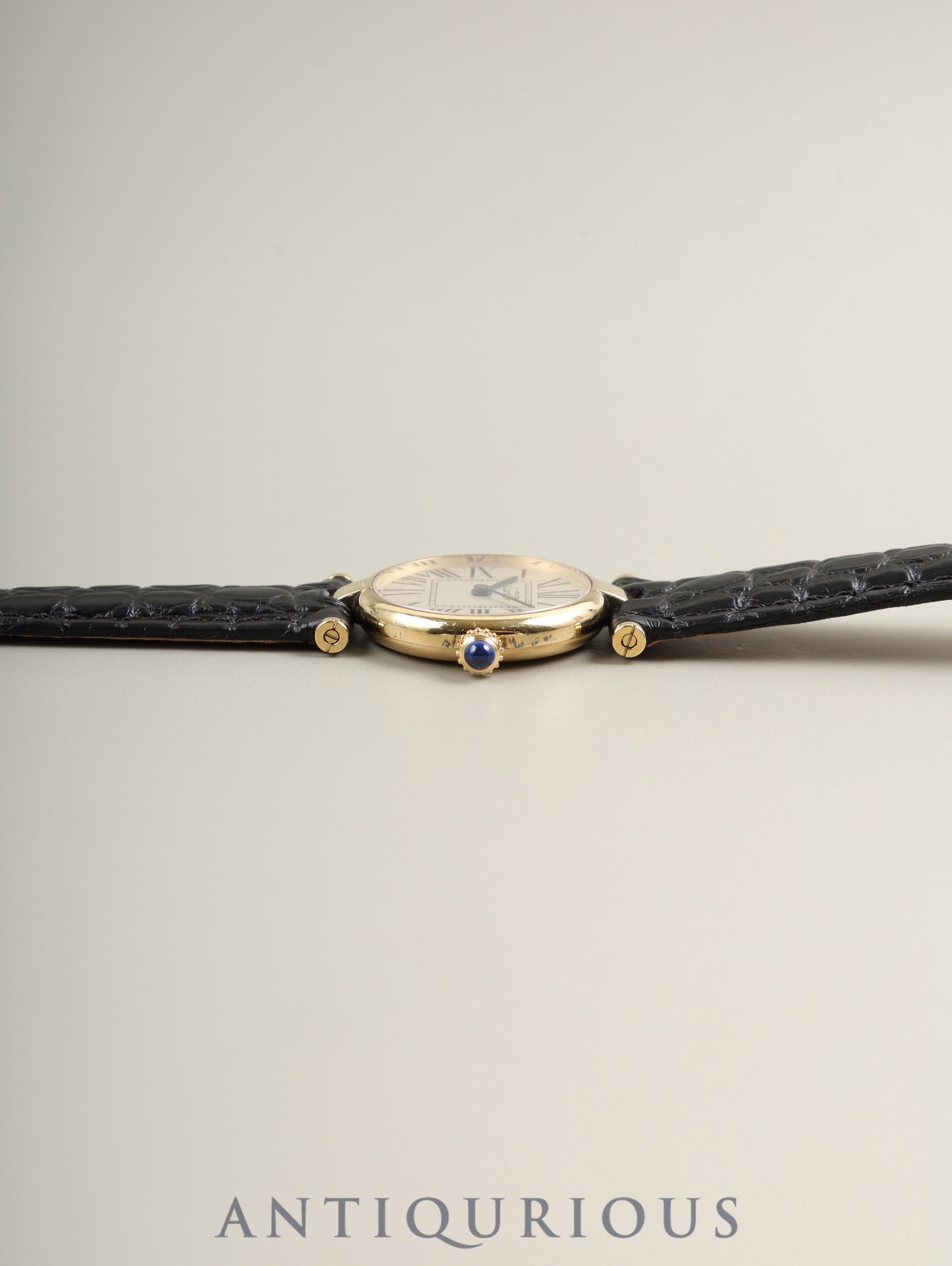 カルティエ マスト ヴァンドーム VLC SM 590004 クォーツ Cal.90 SV925 革 純正Dバックル(GP)オパラン文字盤 オーバーホール済み