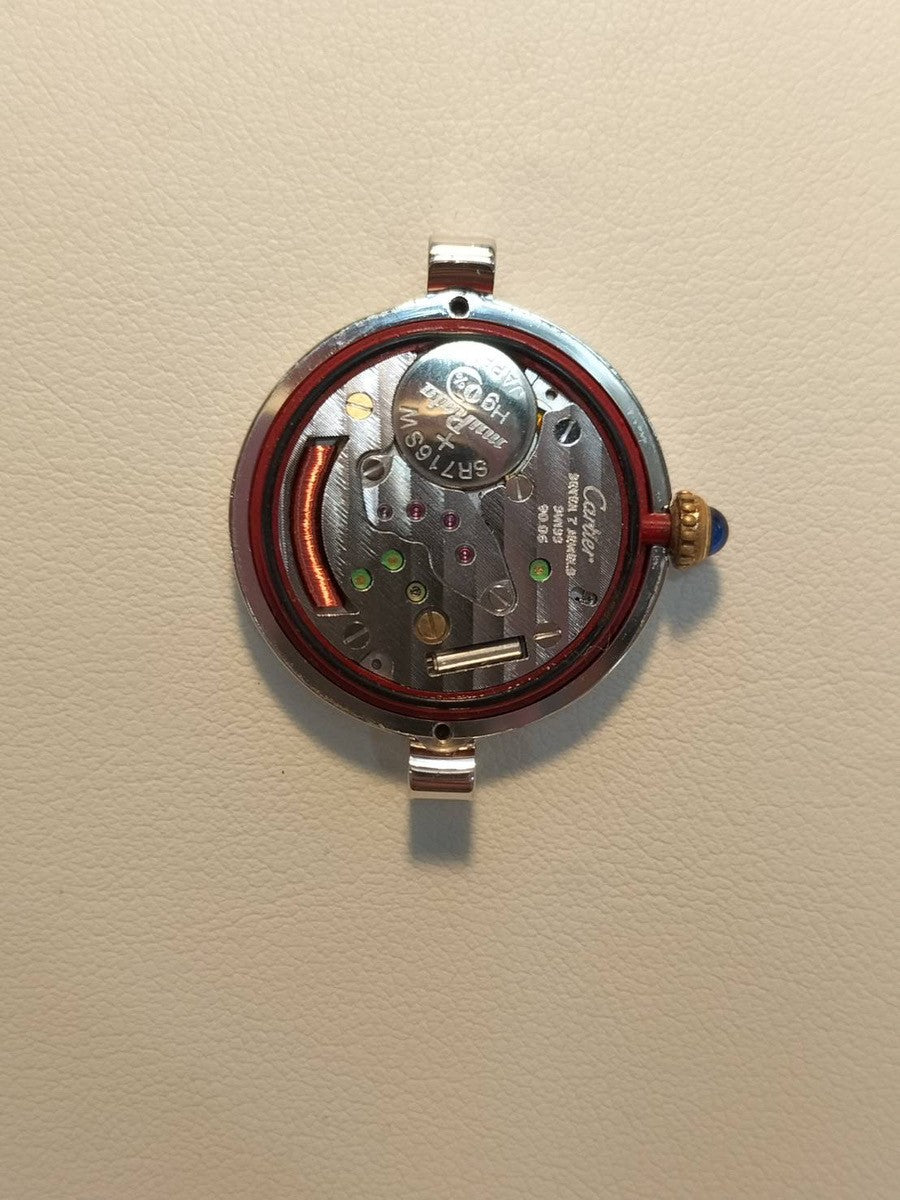 Cartier Must Vendome VLC SM W1007165 / 1850 Quartz Cal.90 SV925 Leather Genuine D-buckle (SS) Opalan dial Overhauled