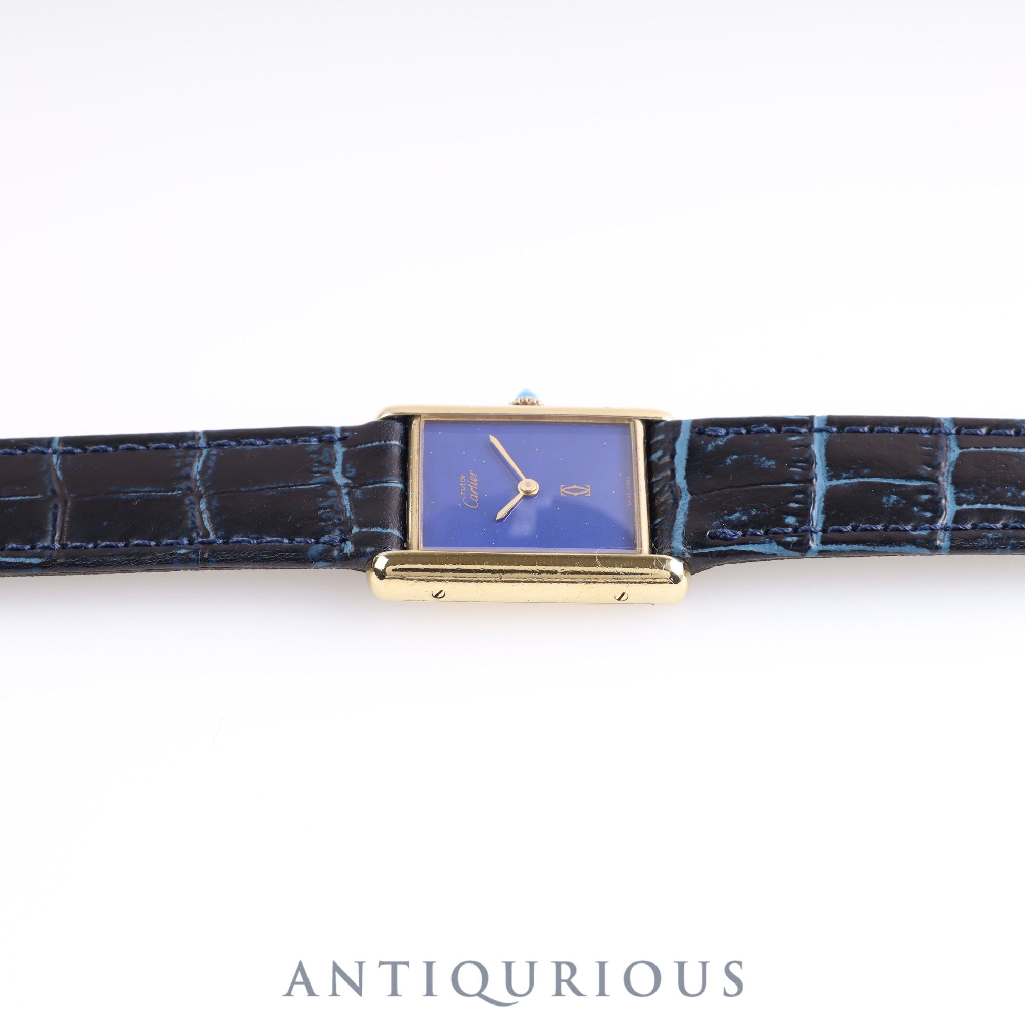 Cartier Must Tank LM Manual Winding SV925 Lapis Lazuli Dial Box Cartier Boutique Complete Service