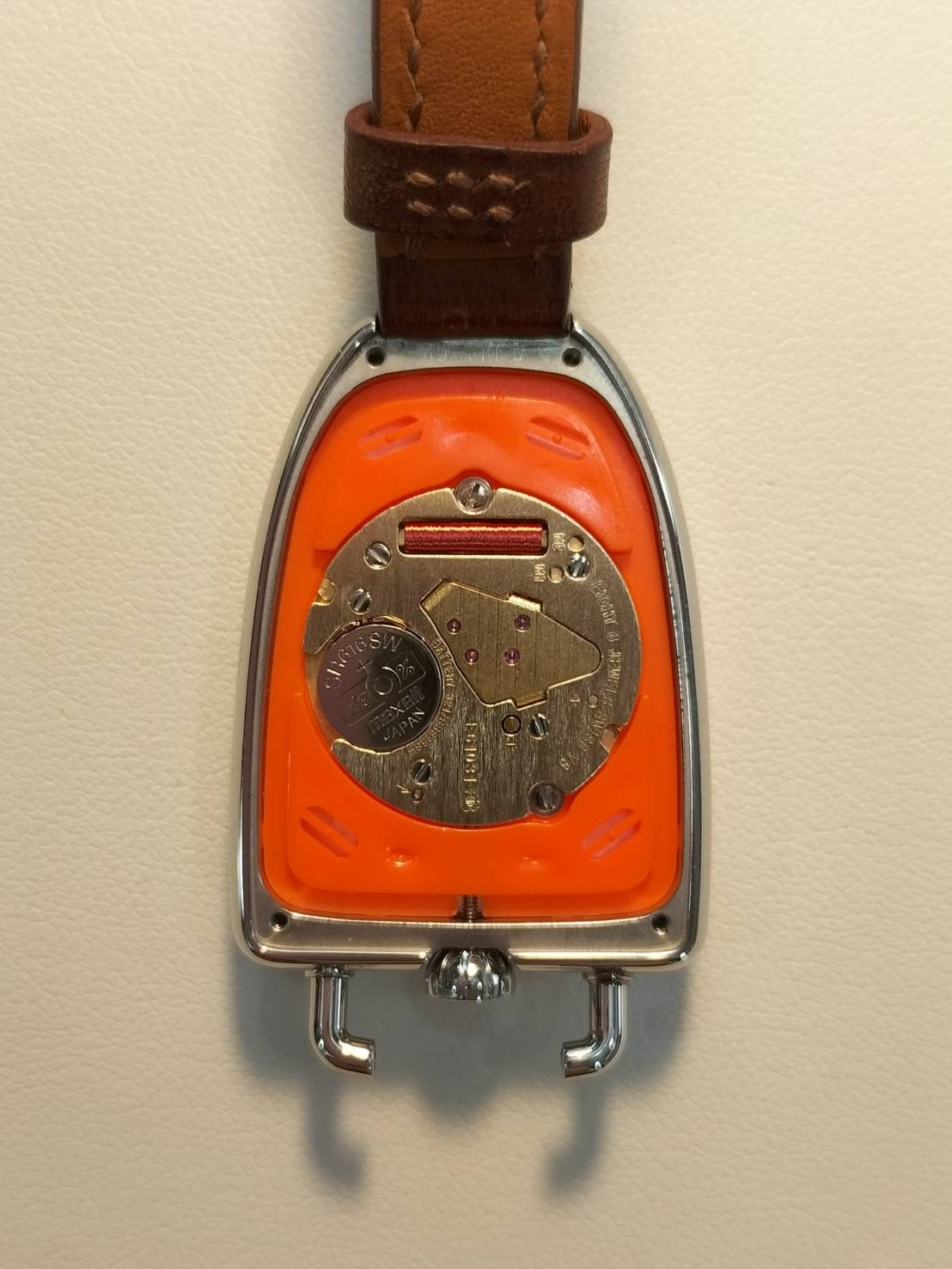 Hermes Galop GM GA1.210 Quartz SS Genuine leather strap (D stamp: 2019) Genuine buckle (SS) Silver dial Box Warranty (2019) Overhauled