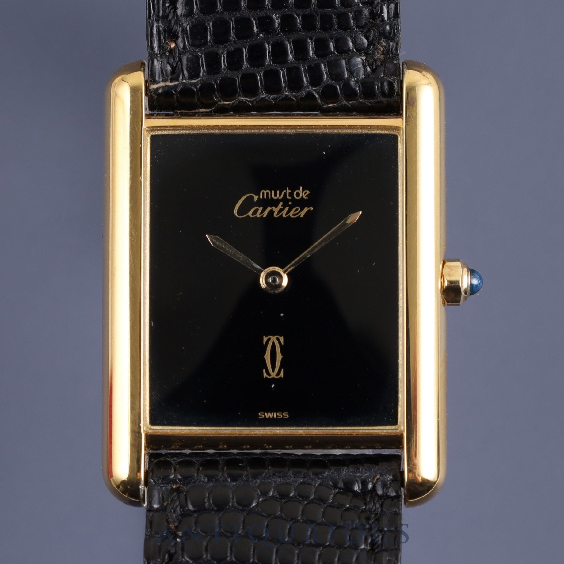 Cartier Must Tank LM 6 81006 Quartz Cal.81 SV925 Genuine leather strap Genuine buckle (GP) Black onyx dial Box Warranty card (no date written) Overhauled