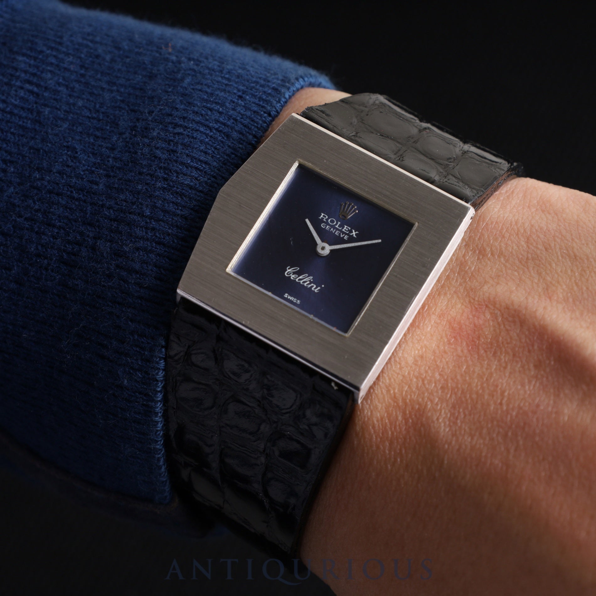 Rolex Cellini King Midas 4017 Manual winding Cal.1600 750 Leather Genuine buckle (SS) Blue dial 27 x 27 mm No. 34 (1971) Overhauled