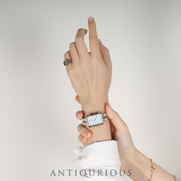 エルメス クロアジュール CR1.740 クォーツ Cal.032 SS/GP SS/GP ホワイトローマン文字盤 オーバーホール済み