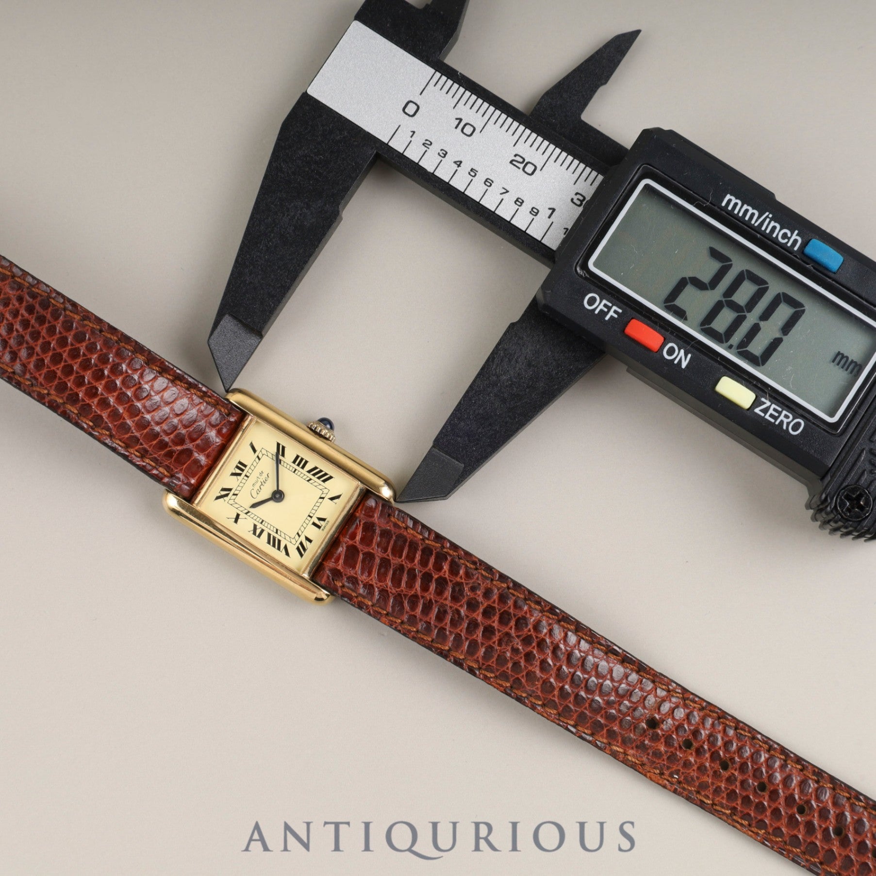 カルティエ マストタンク SM 手巻き Cal.78-1 SV925 純正革ベルト 純正尾錠(GP) アイボリーローマン文字盤 オーバーホール済み