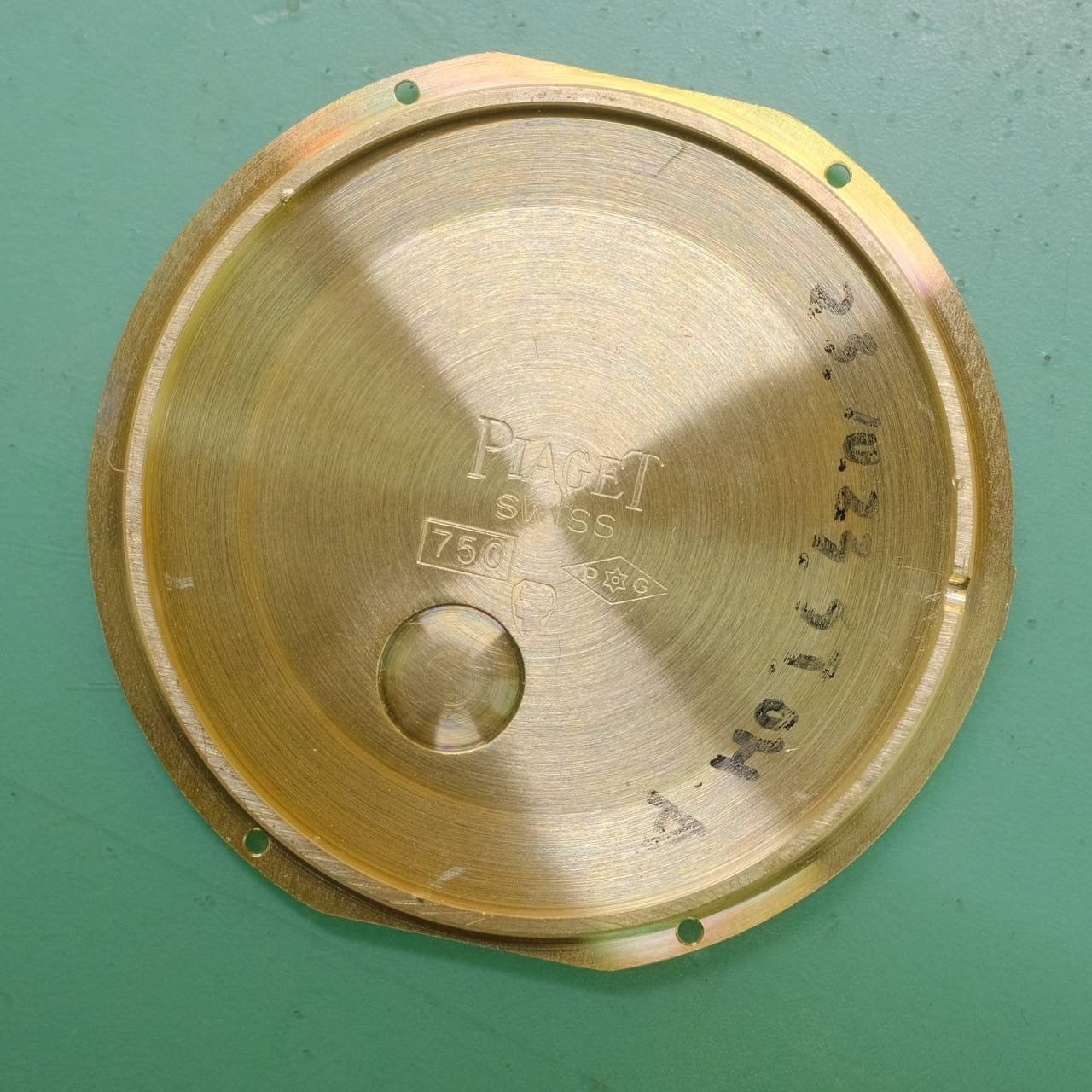 Piaget Round 90239 Manual winding Cal.9P2 YG Leather Genuine buckle (750) White dial Box Warranty (1989)