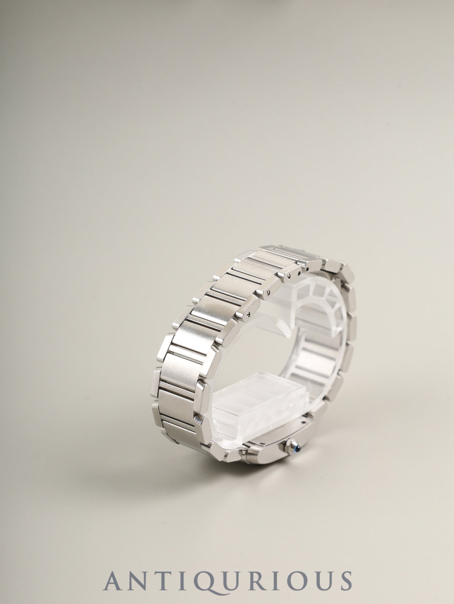 カルティエ タンクフランセーズ SM W51034Q3 / 2384 クォーツ Cal.057 SS SS ブルーシェル文字盤 オーバーホール済み