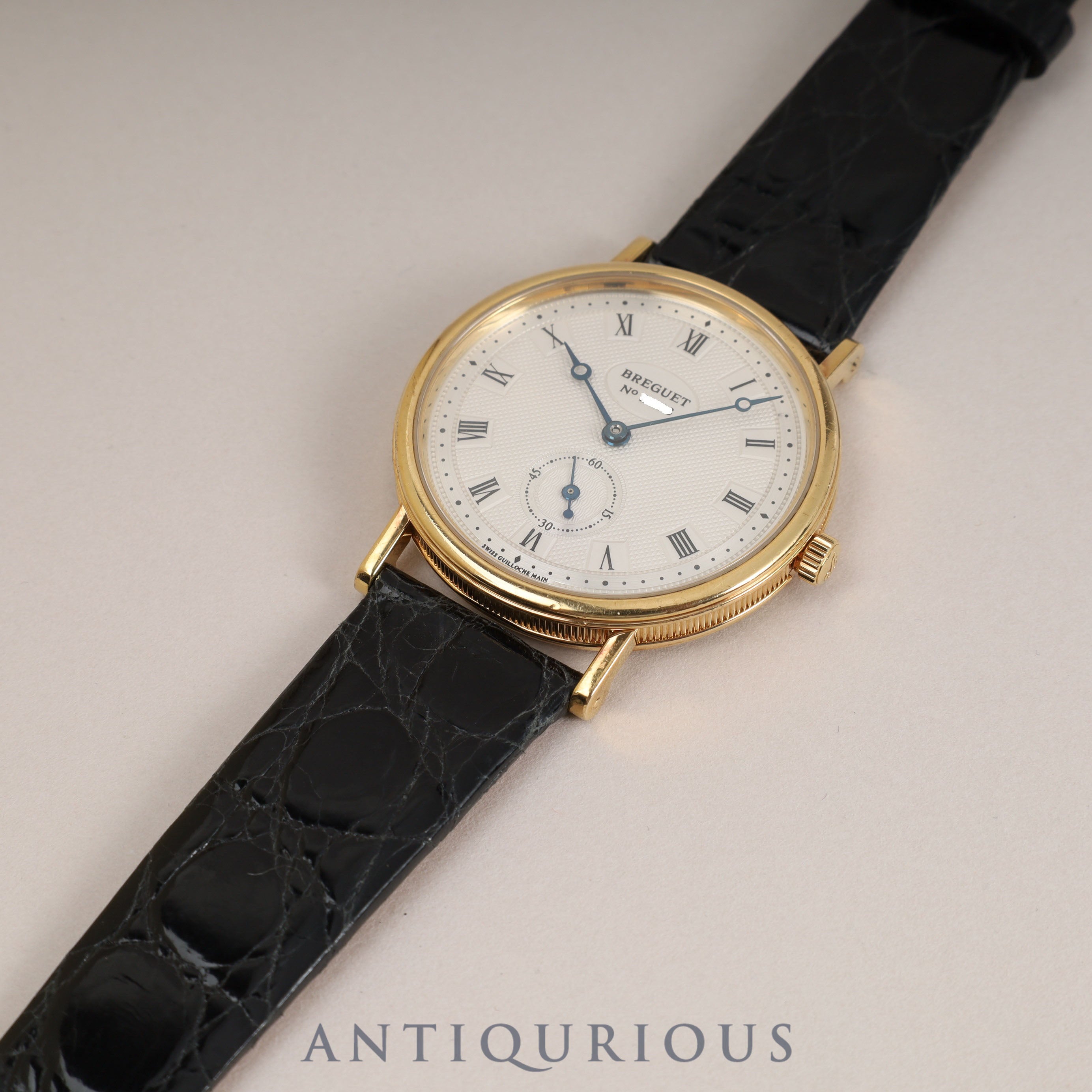 ブレゲ 3917 クラシック 3917 手巻き Cal.818/5 750YG 革 純正尾錠(750)シルバー文字盤 箱