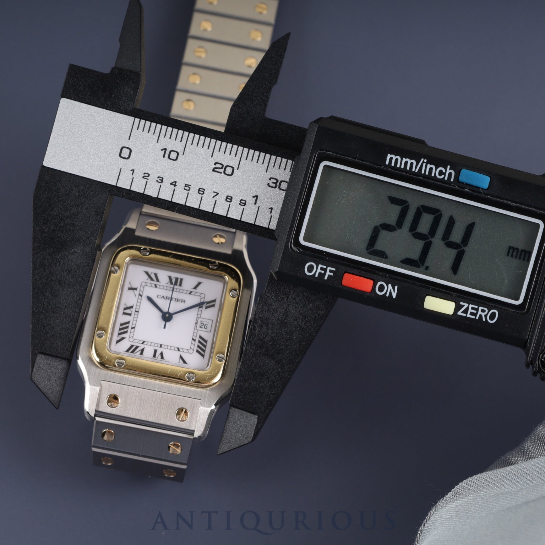 Cartier Santos Galbee LM 1553 Automatic Caliber - Stainless Steel/Yellow Gold with White Dial. Completely serviced at a Cartier boutique. New bracelet replaced.