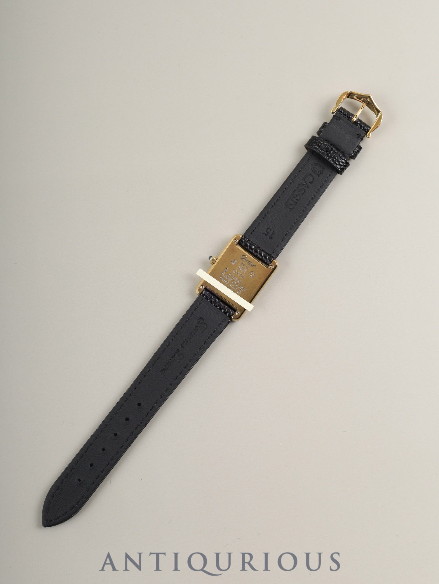 カルティエ マストタンク SM 3 66001クォーツ Cal.157 SV925 革 純正ピンバックル(GP)オニキス文字盤(SWISS表記)オーバーホール済み