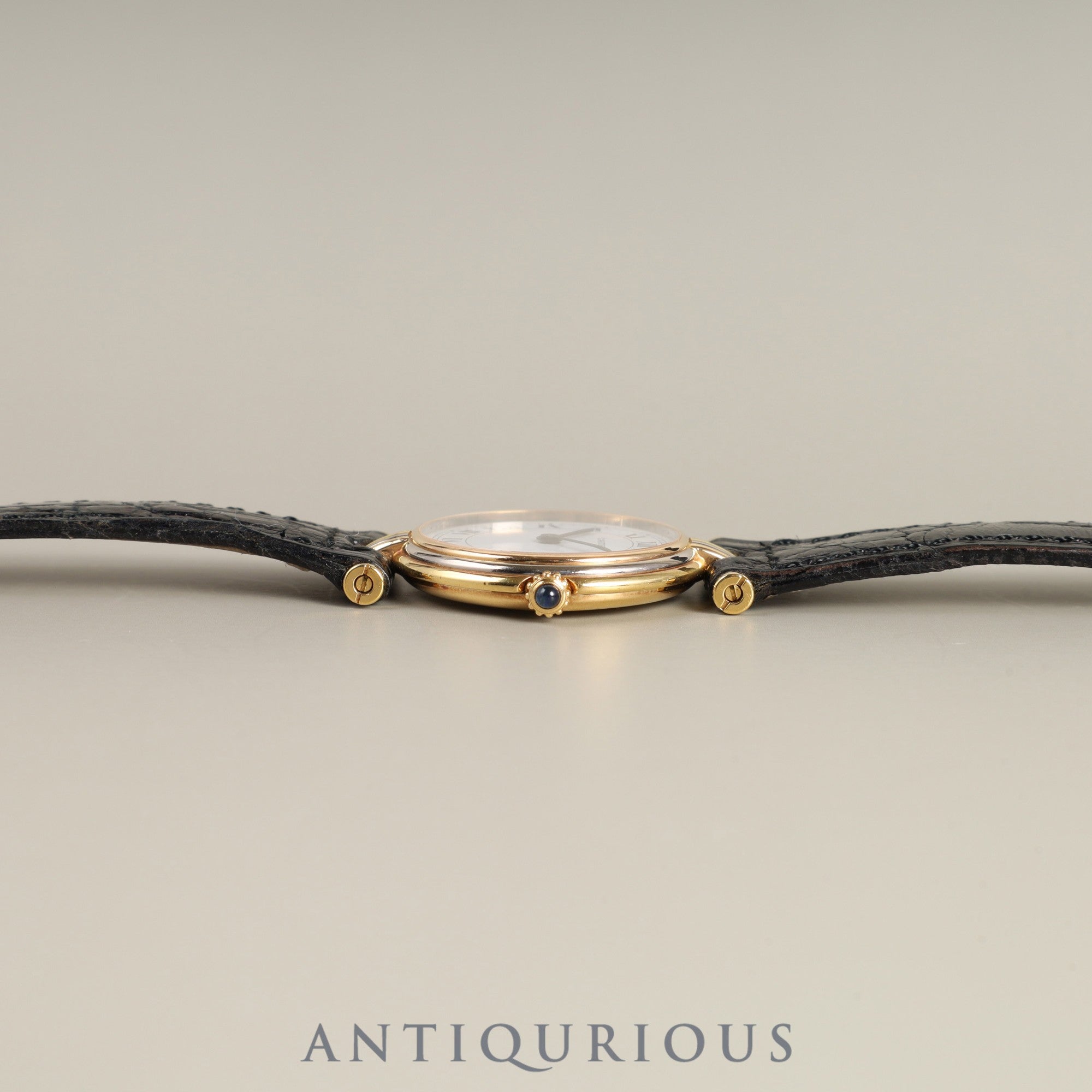 Cartier Vendome VLC SM Trinity 81004 Quartz Cal.81 750 Genuine leather strap Genuine buckle (GP) White Roman dial Overhauled