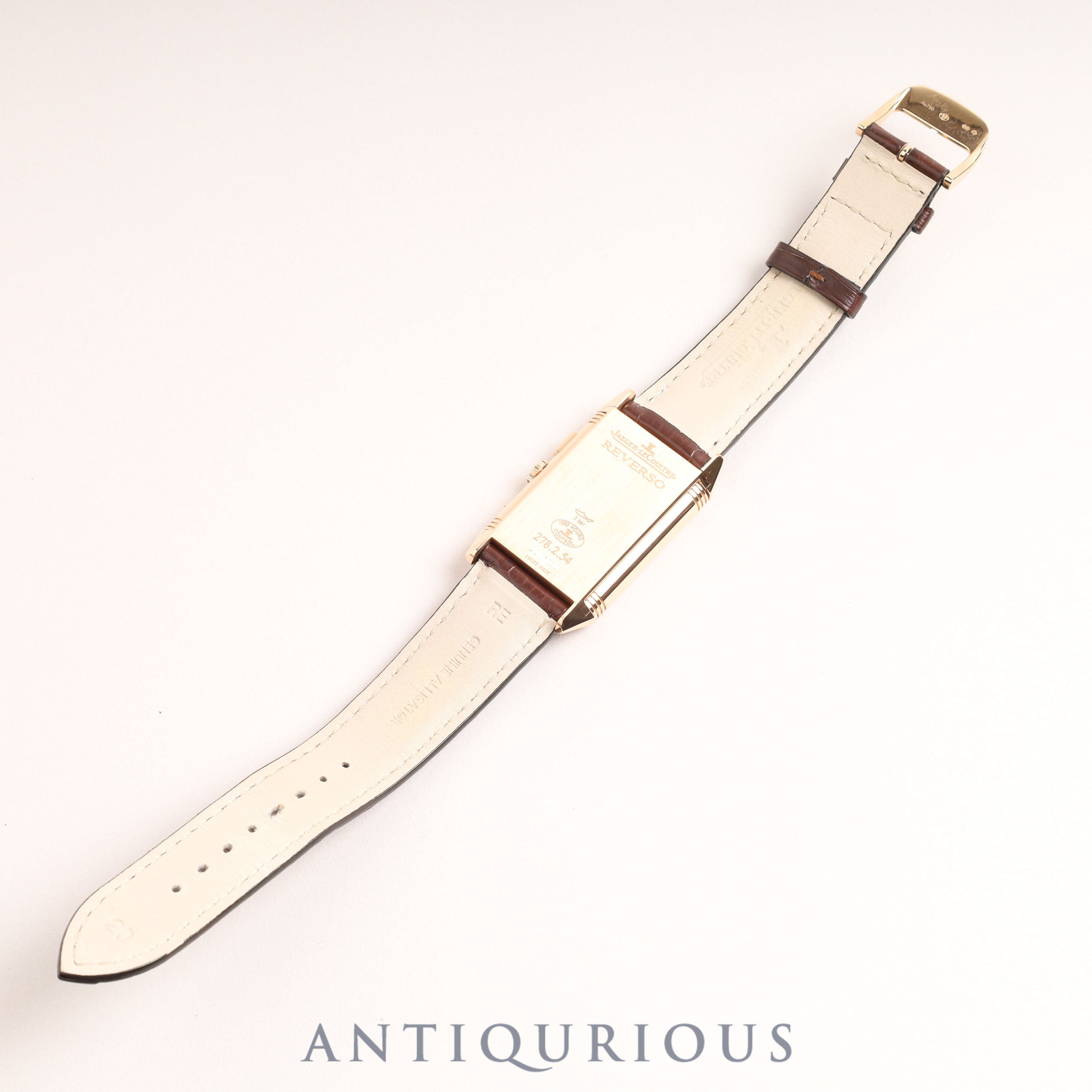 ジャガー・ルクルト グランドレベルソウルトラスリムデュオ 278.2.54/Q3782520 手巻き Cal.854 PG 革 純正尾錠(750)シルバー/ブラック文字盤 箱 保証書 (2017年)