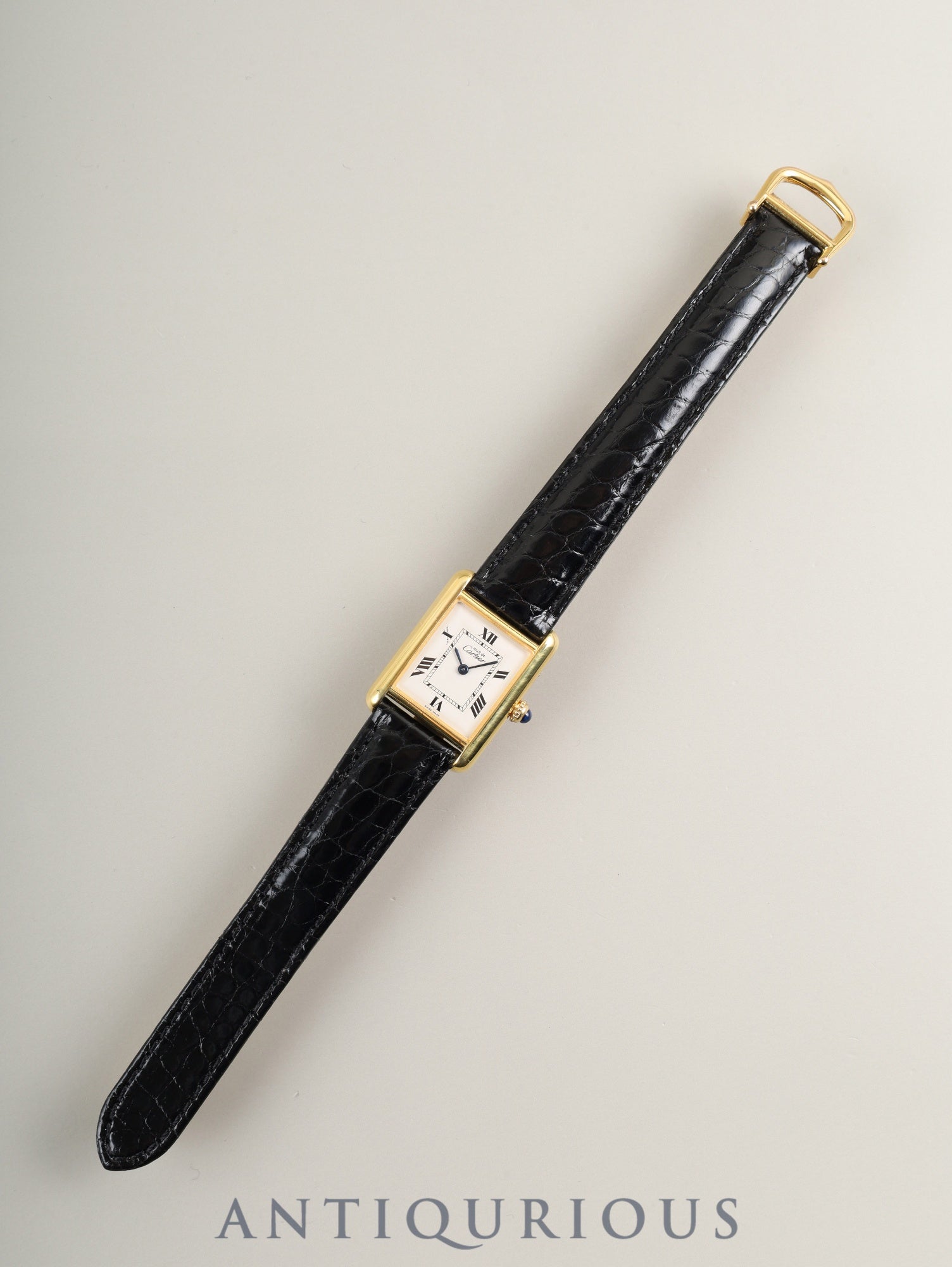 カルティエ マストタンク MM W1013654 / 2415 クォーツ Cal.057 SV925 革 純正Dバックル(GP) ホワイト飛びローマン文字盤(SWISS MADE表記) 新品仕上げ済み オーバーホール済み