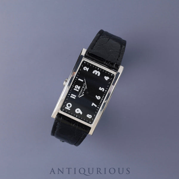 ティファニー イーストウエスト 34677352 クォーツ SS 革 純正Dバックル(SS) ブラック文字盤 オーバーホール済み