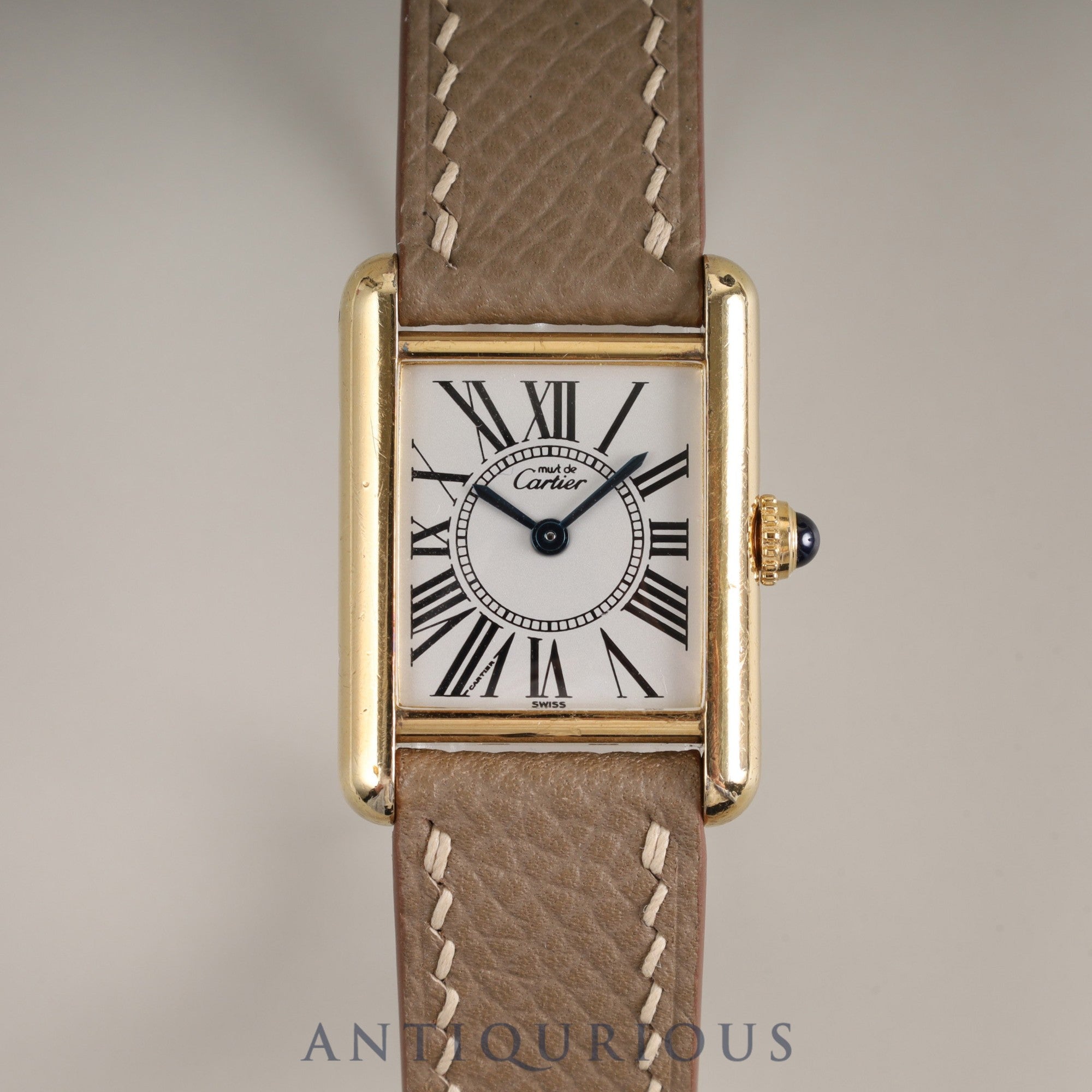 カルティエ マストタンク SM 5057001 Cal.057 SV925 革 純正尾錠(GP) オパラン文字盤 オーバーホール済み